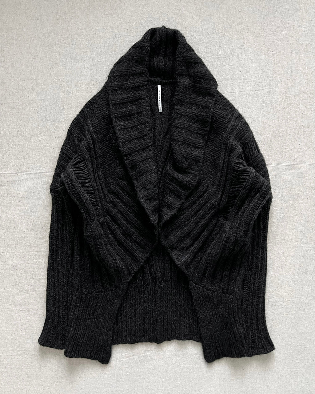 Isabel Benenato AW11-12 Distressed Royal Baby Alpaca Knit Cardigan