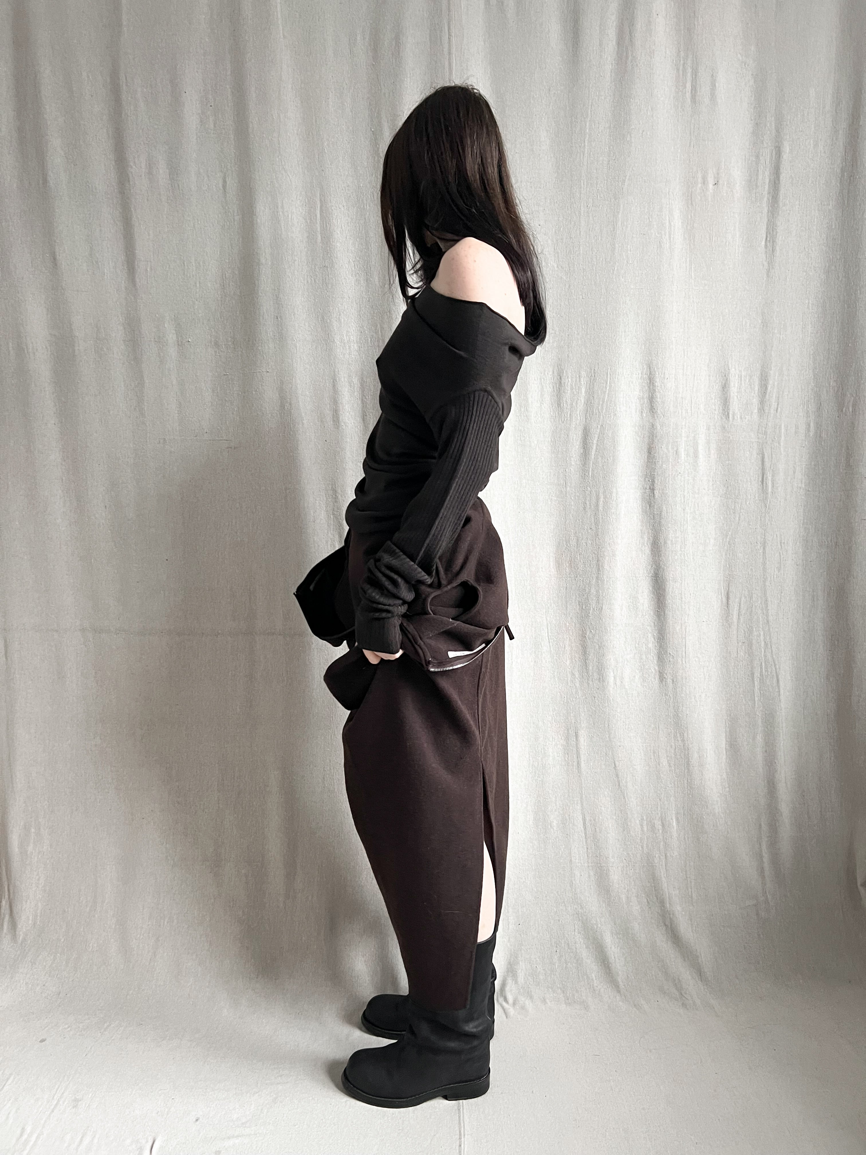 Rick Owens AW03 ‘TRUCKER’ Runway Off-Shoulder Merino Knit