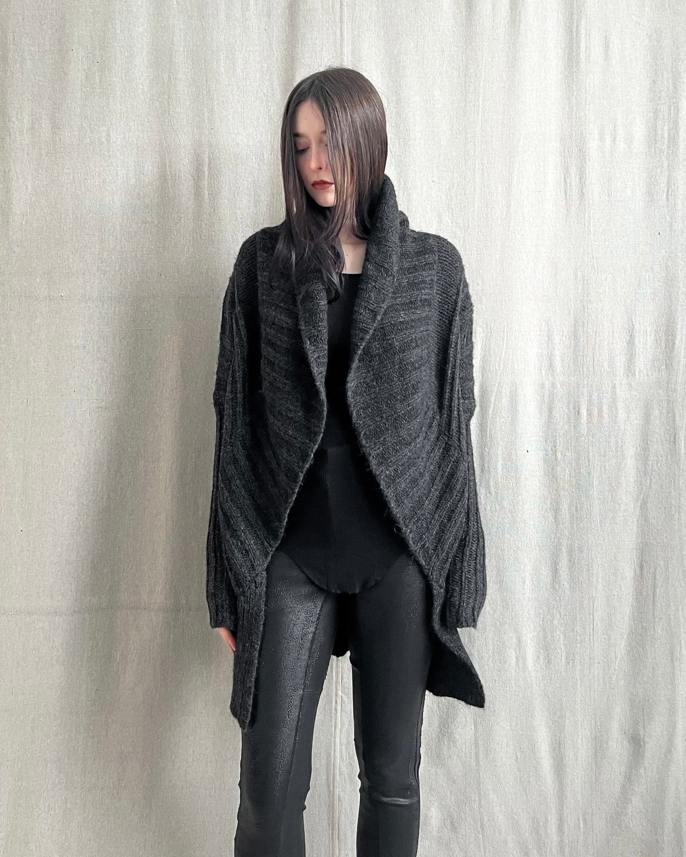 Isabel Benenato AW11-12 Distressed Royal Baby Alpaca Knit Cardigan