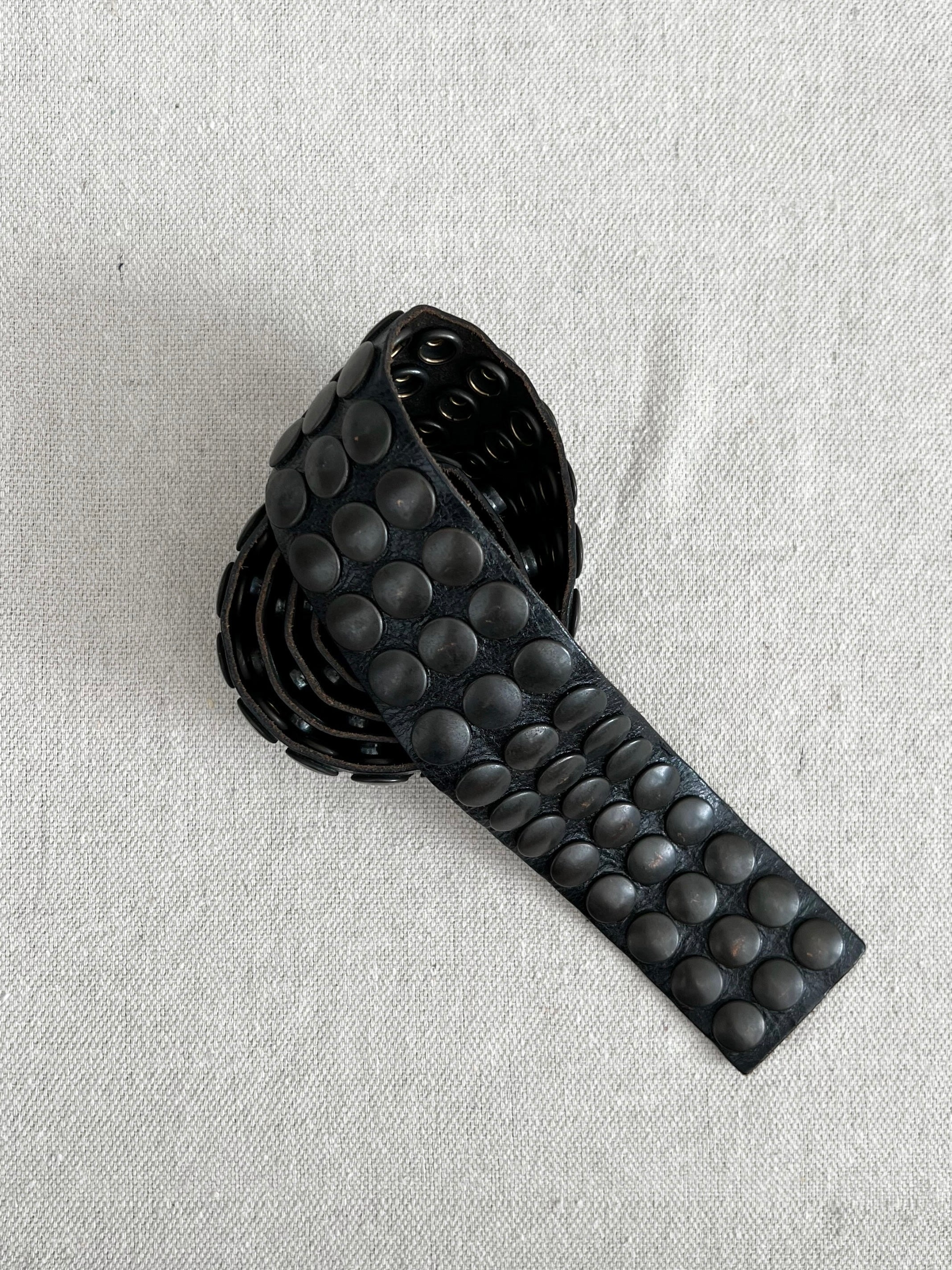 Vintage Neiman Marcus Heavyweight Push Stud Leather Belt