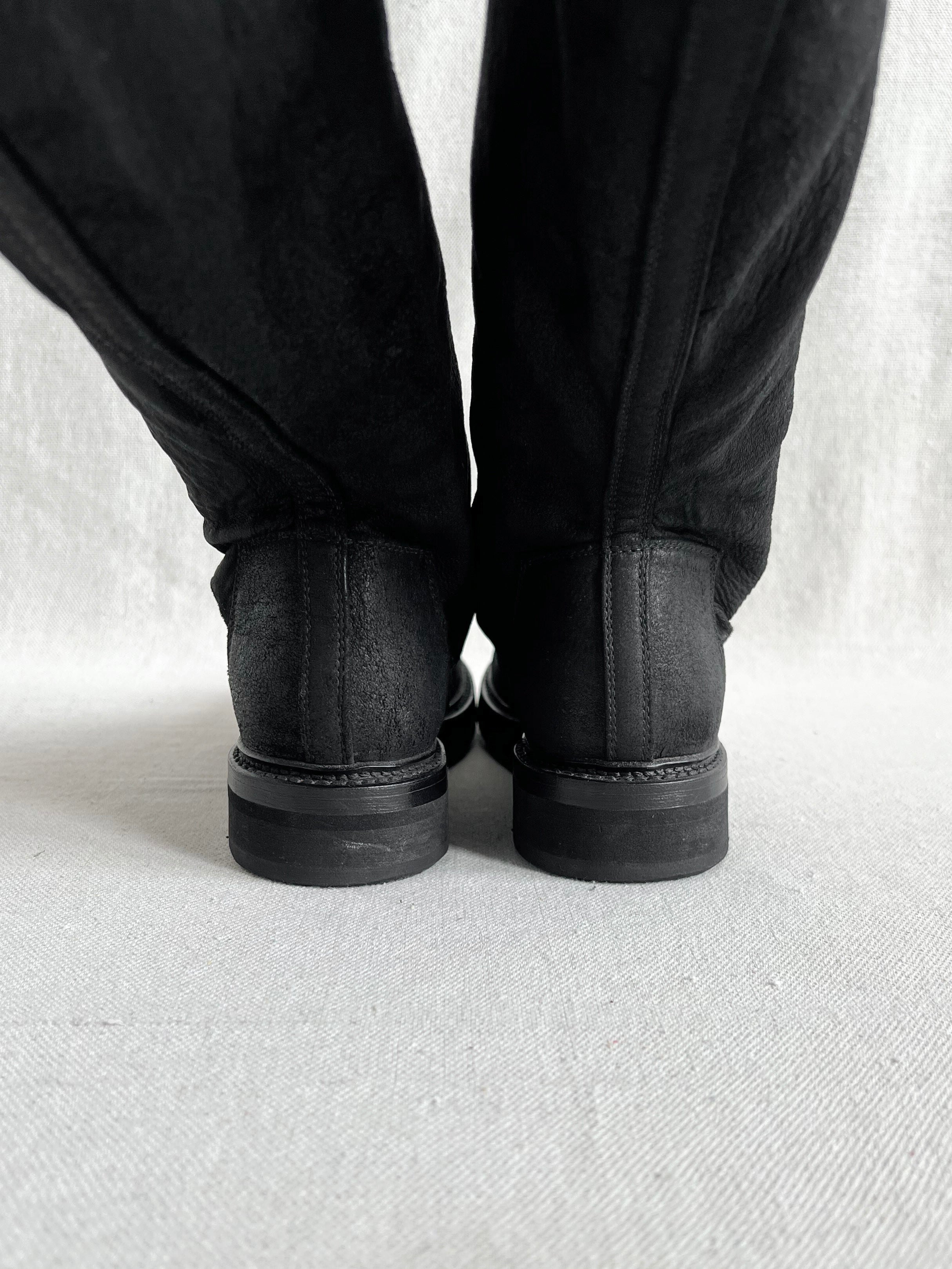 Rick Owens Blistered Leather Creeper Sock Boots
