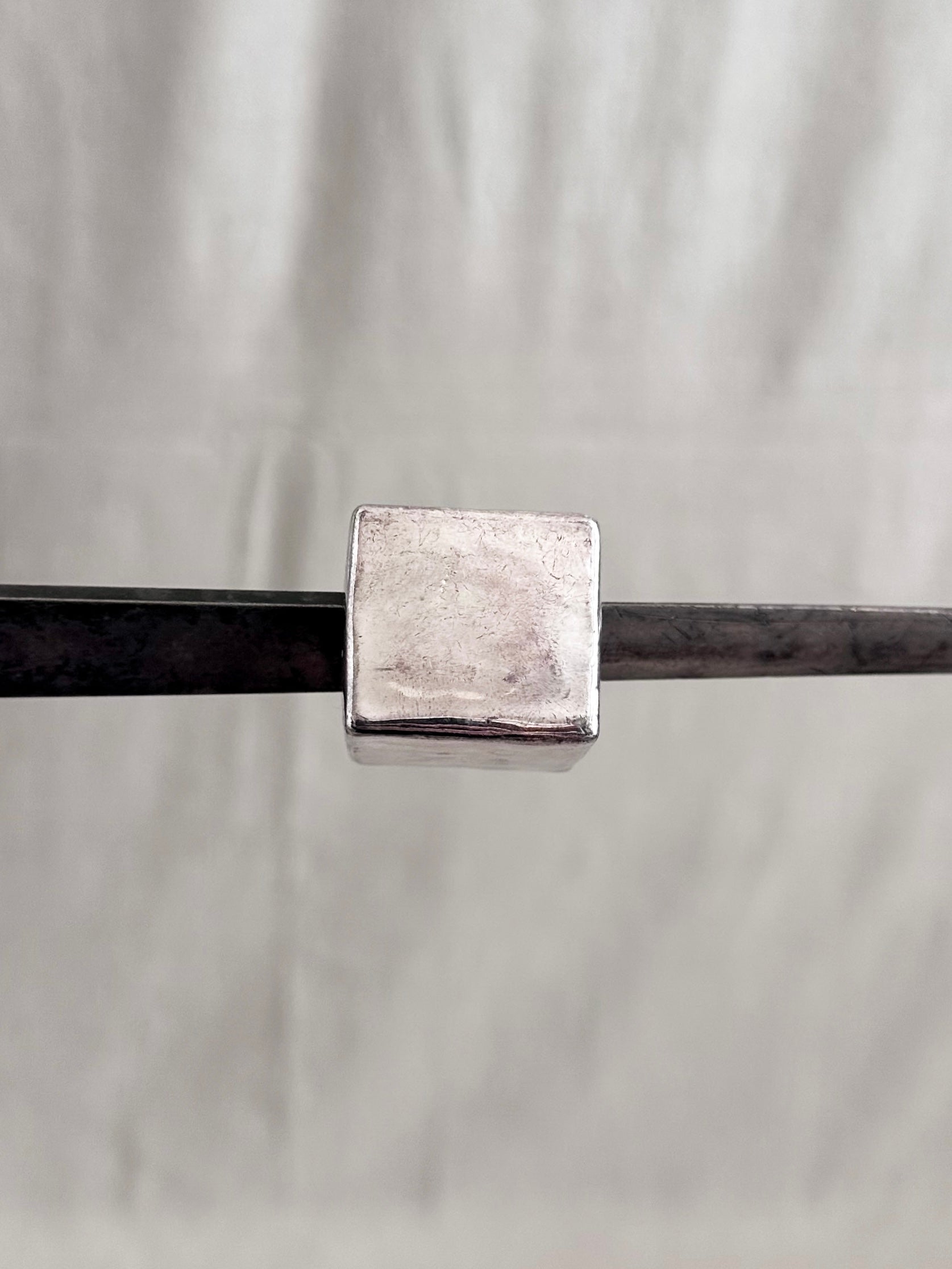 Distressed Sterling Silver Block Pendant