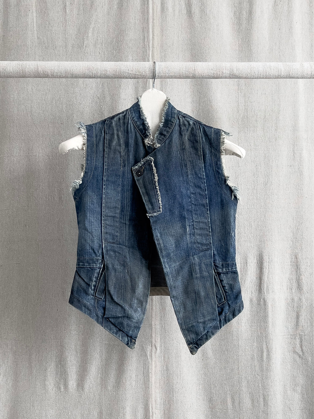 Rick Owens SLAB 2000s Oil-Wash Denim Vest
