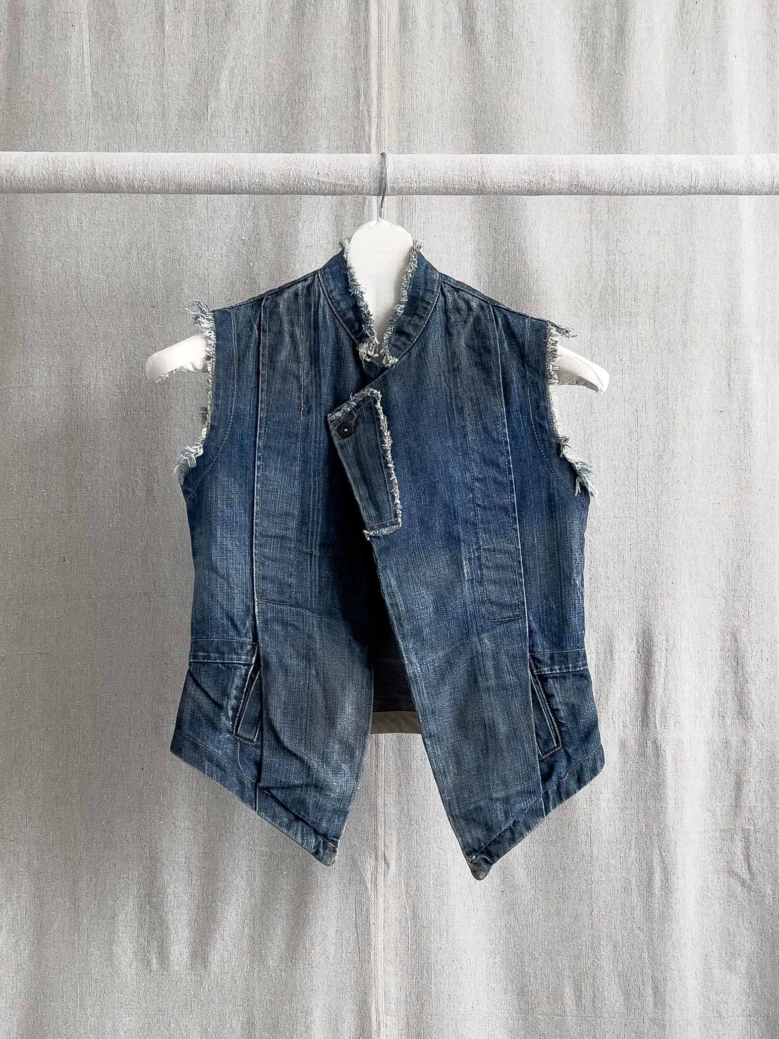 Rick Owens SLAB 2000s Oil-Wash Denim Vest