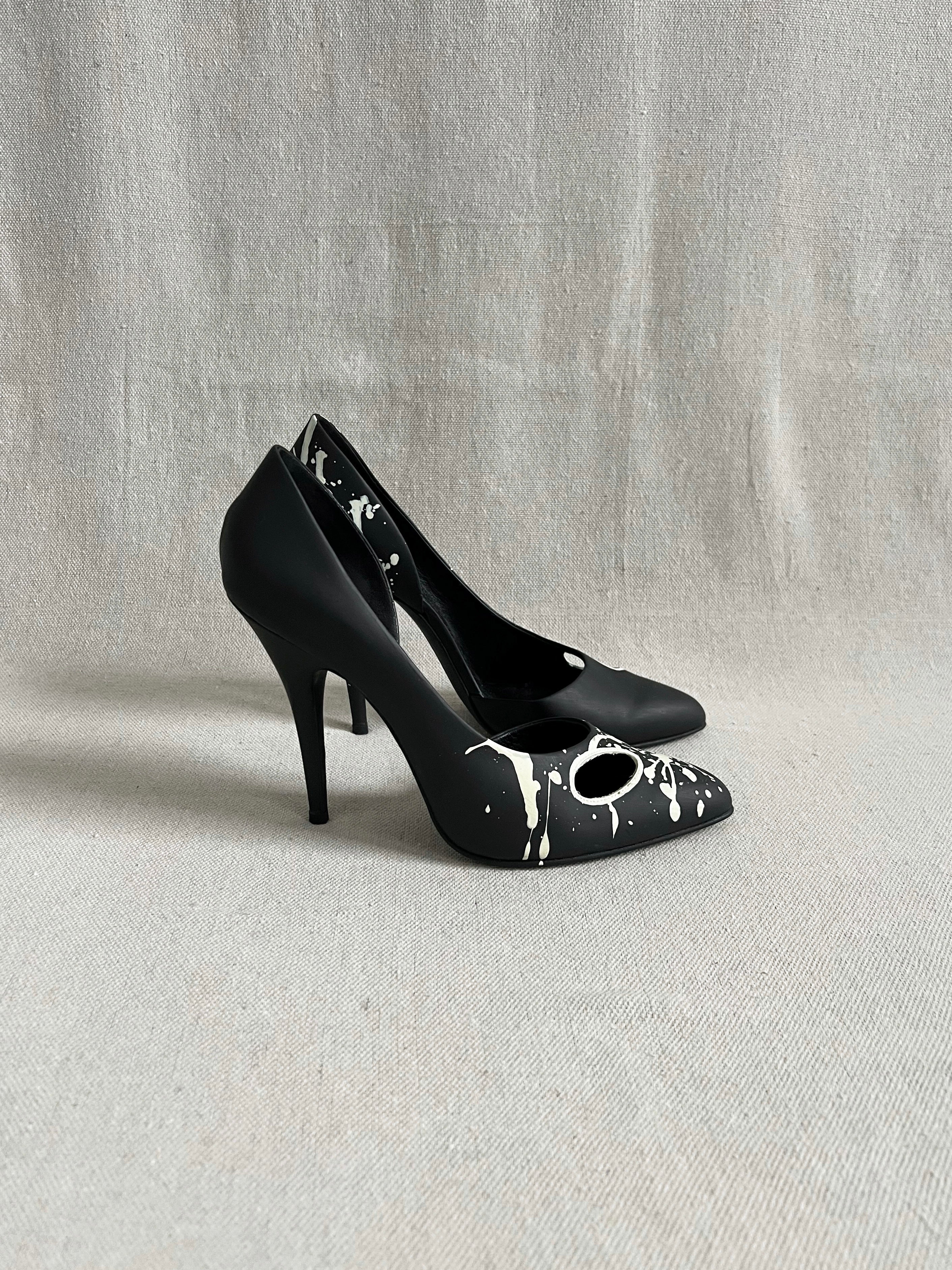 Vintage Givenchy Cut-Out Painted Stilettos