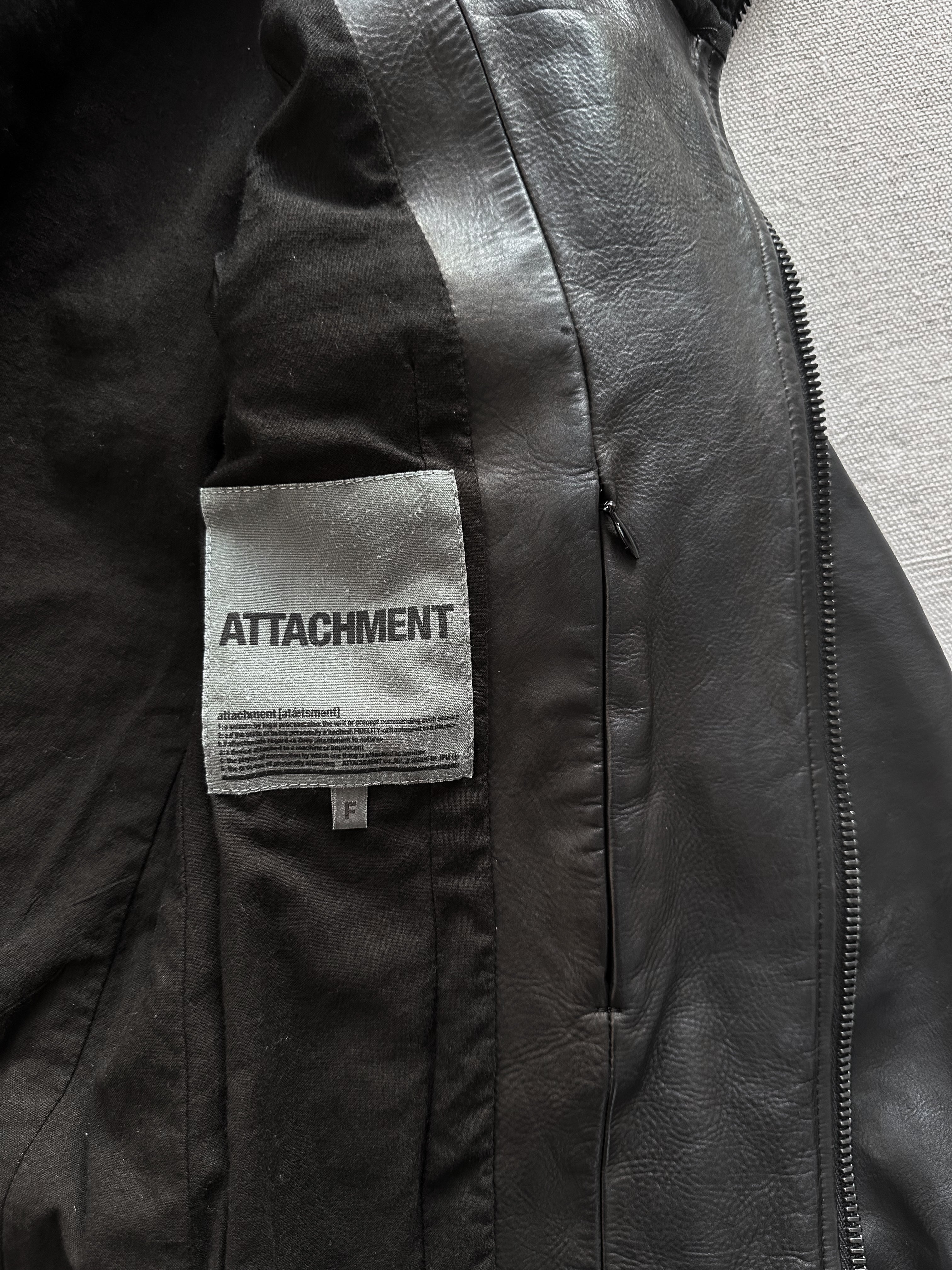 Attachment Kazuyuki Kumagai Object Dyed Calf Leather Rider Jacket