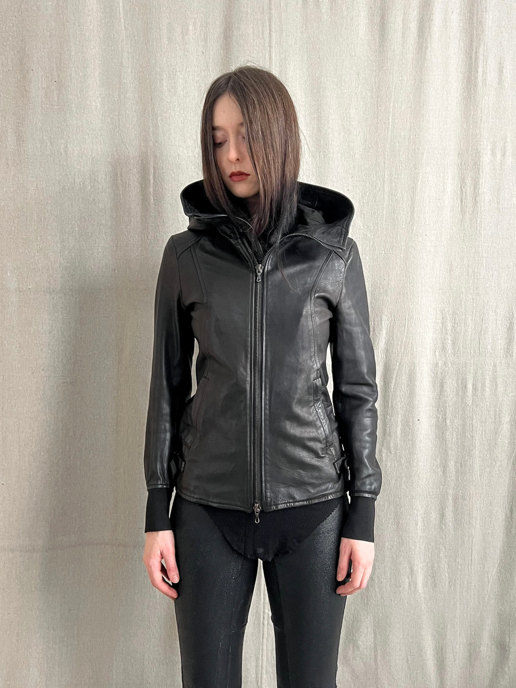 Attachment Kazuyuki Kumagai Object Dyed Calf Leather Rider Jacket