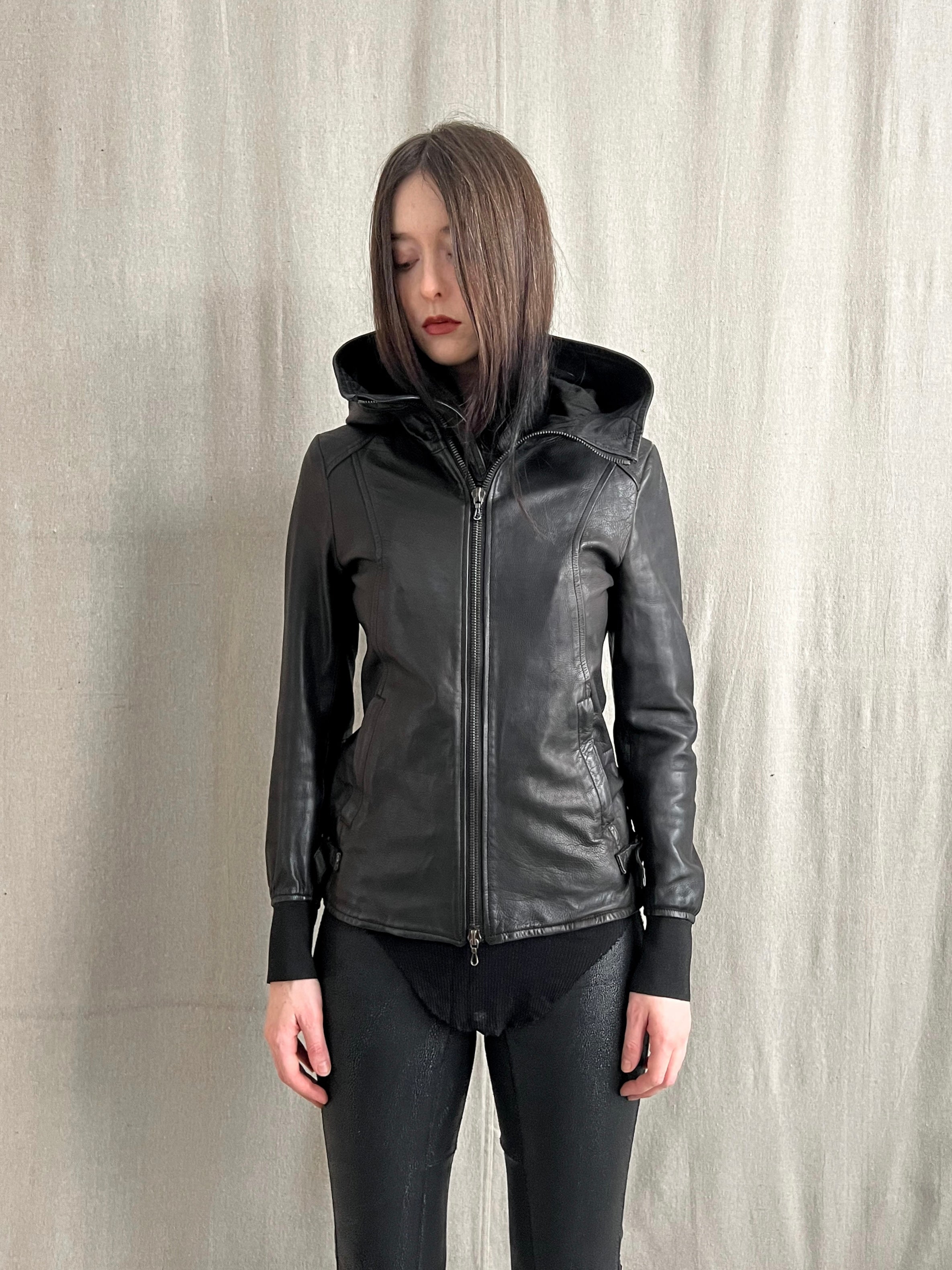 Attachment Kazuyuki Kumagai Object Dyed Calf Leather Rider Jacket