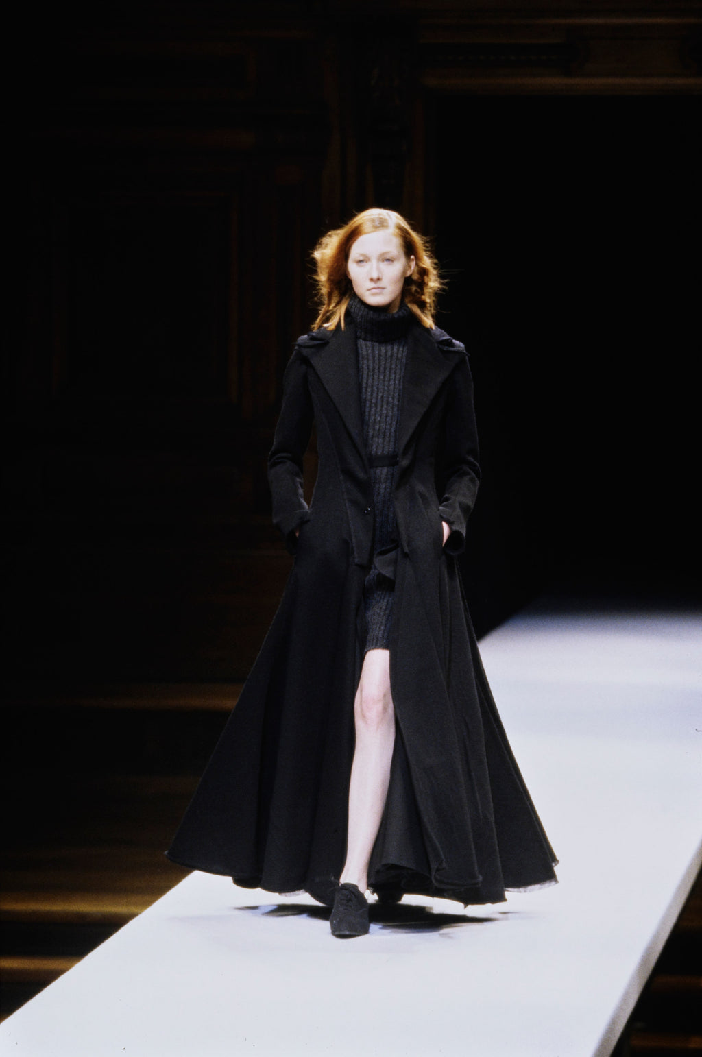 Yohji Yamamoto AW98 Runway Charcoal Knit Turtleneck Dress