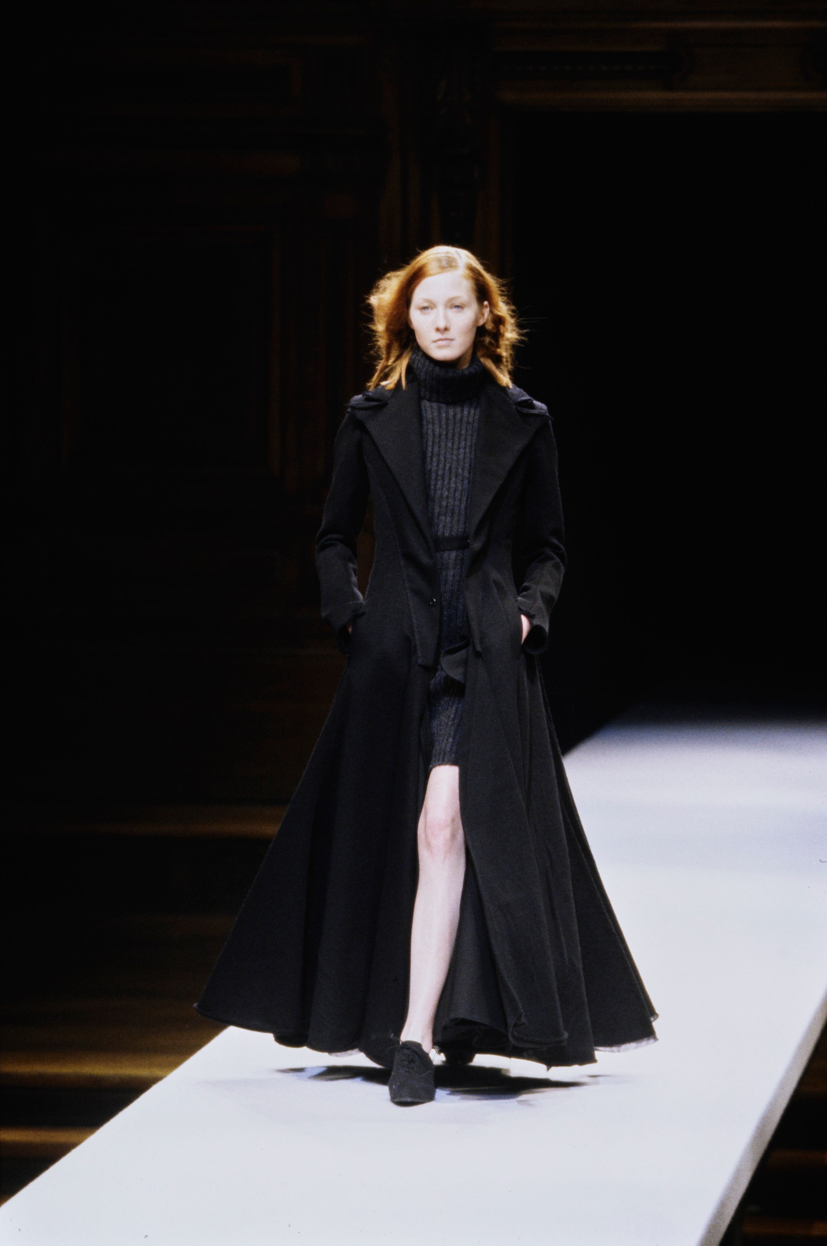Yohji Yamamoto AW98 Runway Charcoal Knit Turtleneck Dress