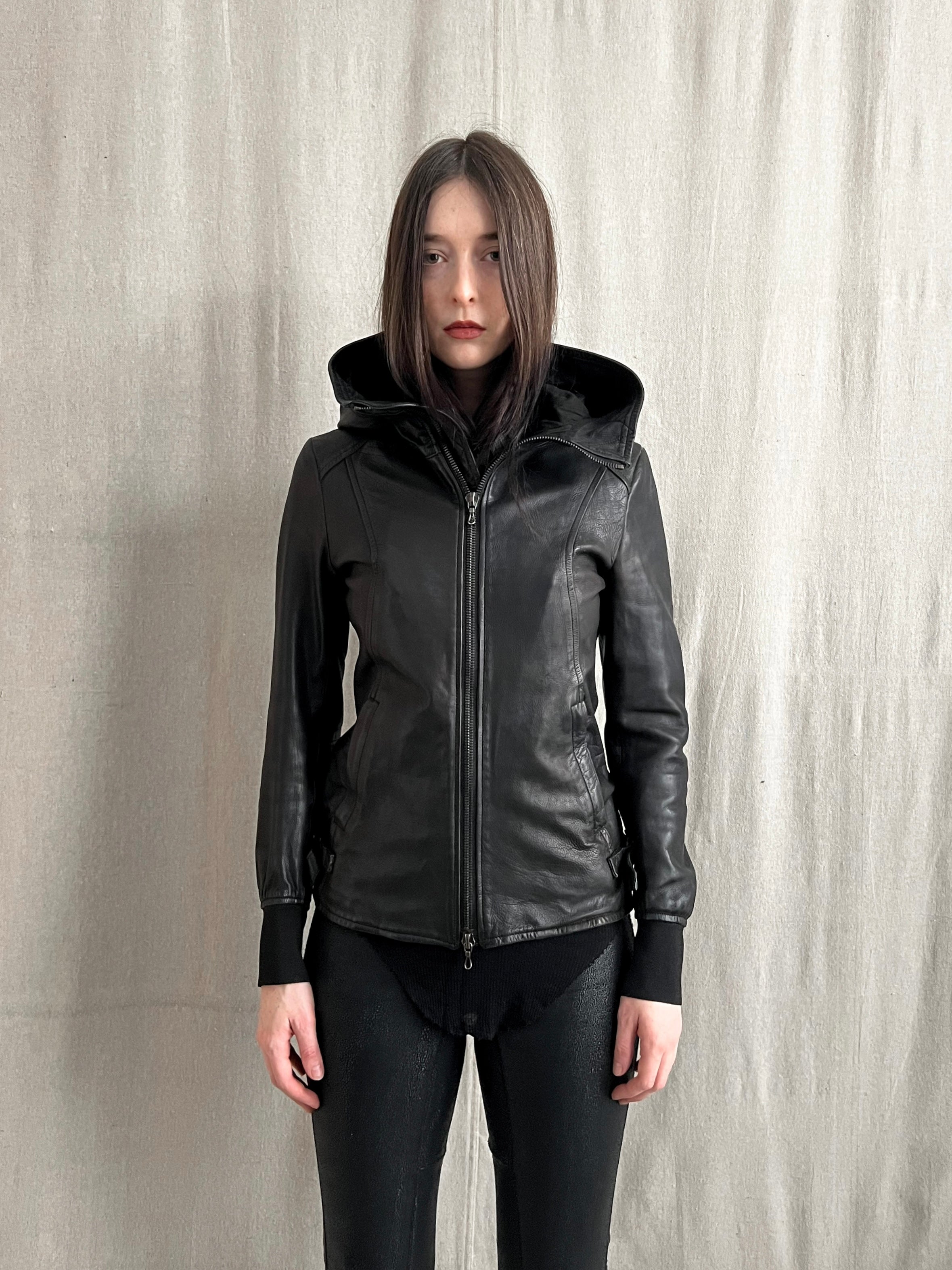 ジャケット・アウター KAZUYUKI KUMAGAI Calf Leather Jacket Attachment Kazuyuki Kumagai Object Dyed Calf Leather Rider Jacket