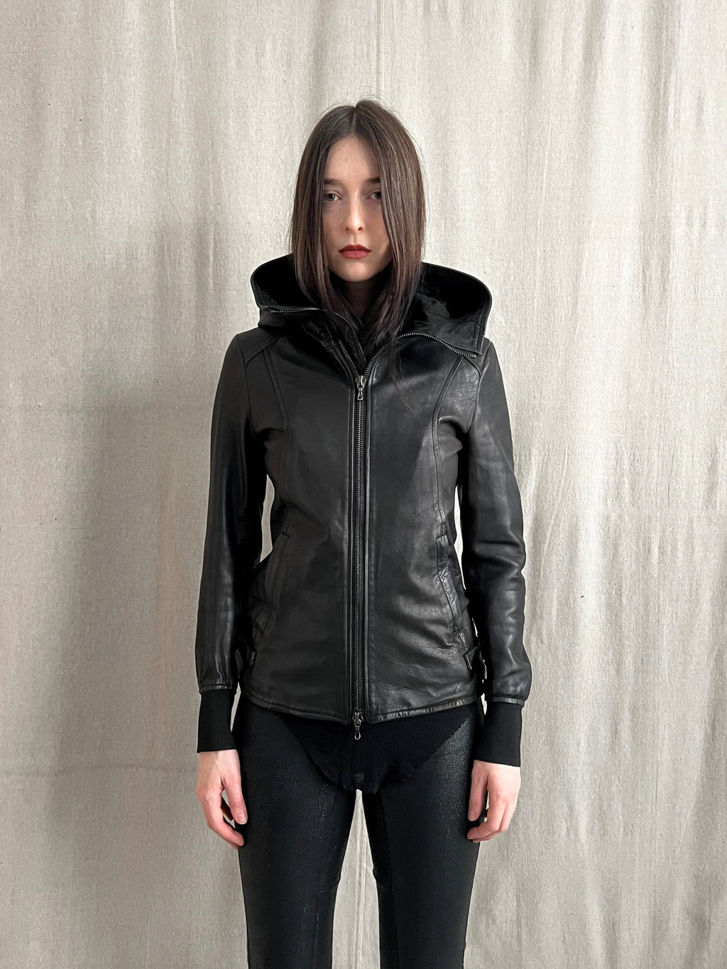 Attachment Kazuyuki Kumagai Object Dyed Calf Leather Rider Jacket