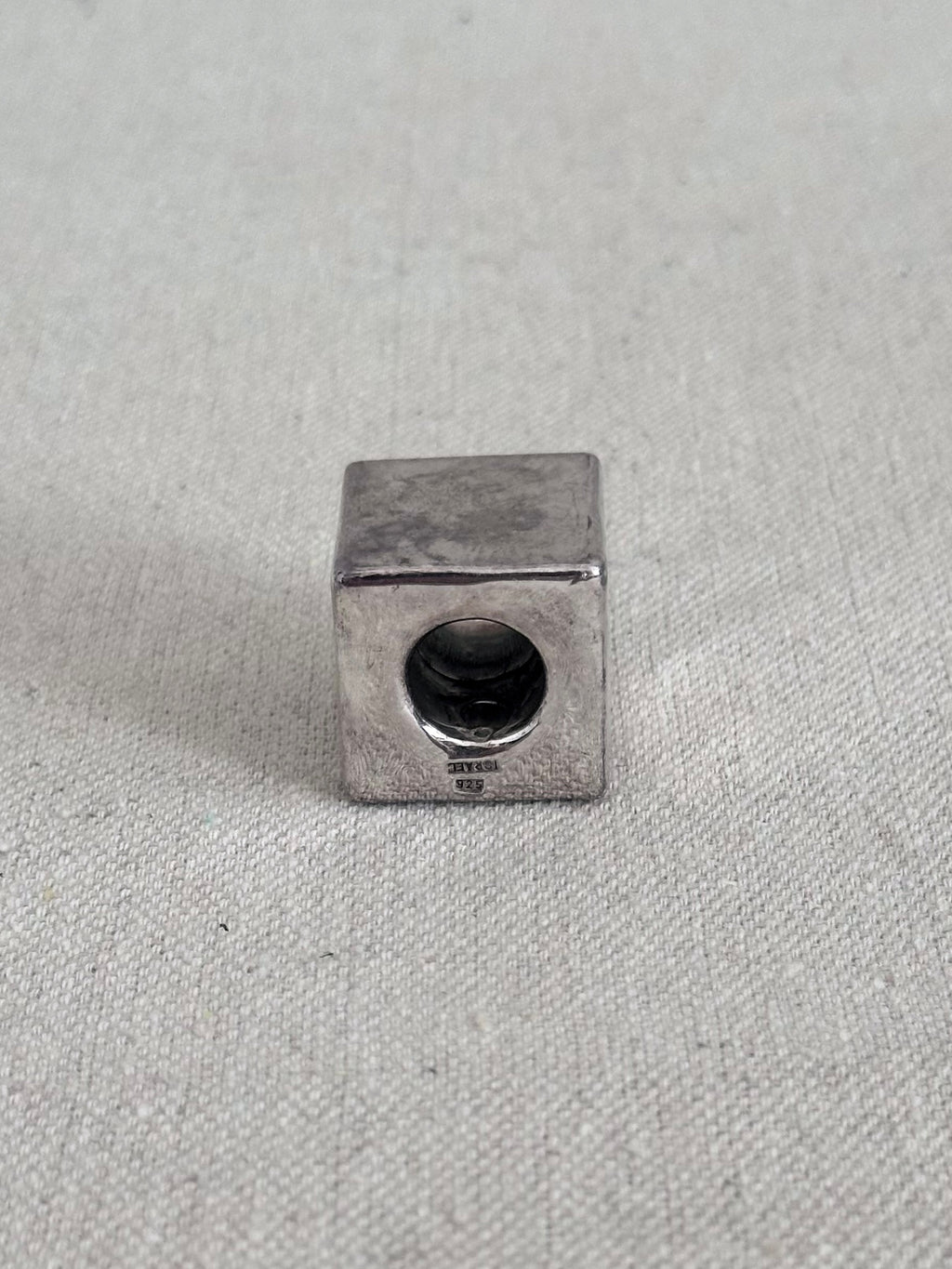 Distressed Sterling Silver Block Pendant