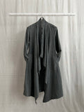 Lilith Paris Raw Hem Draped Mohair Wool Overcoat