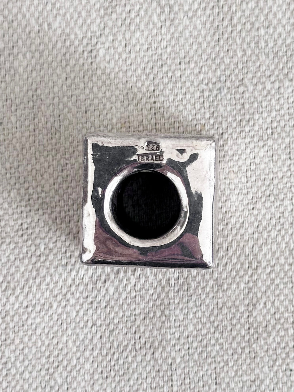 Distressed Sterling Silver Block Pendant