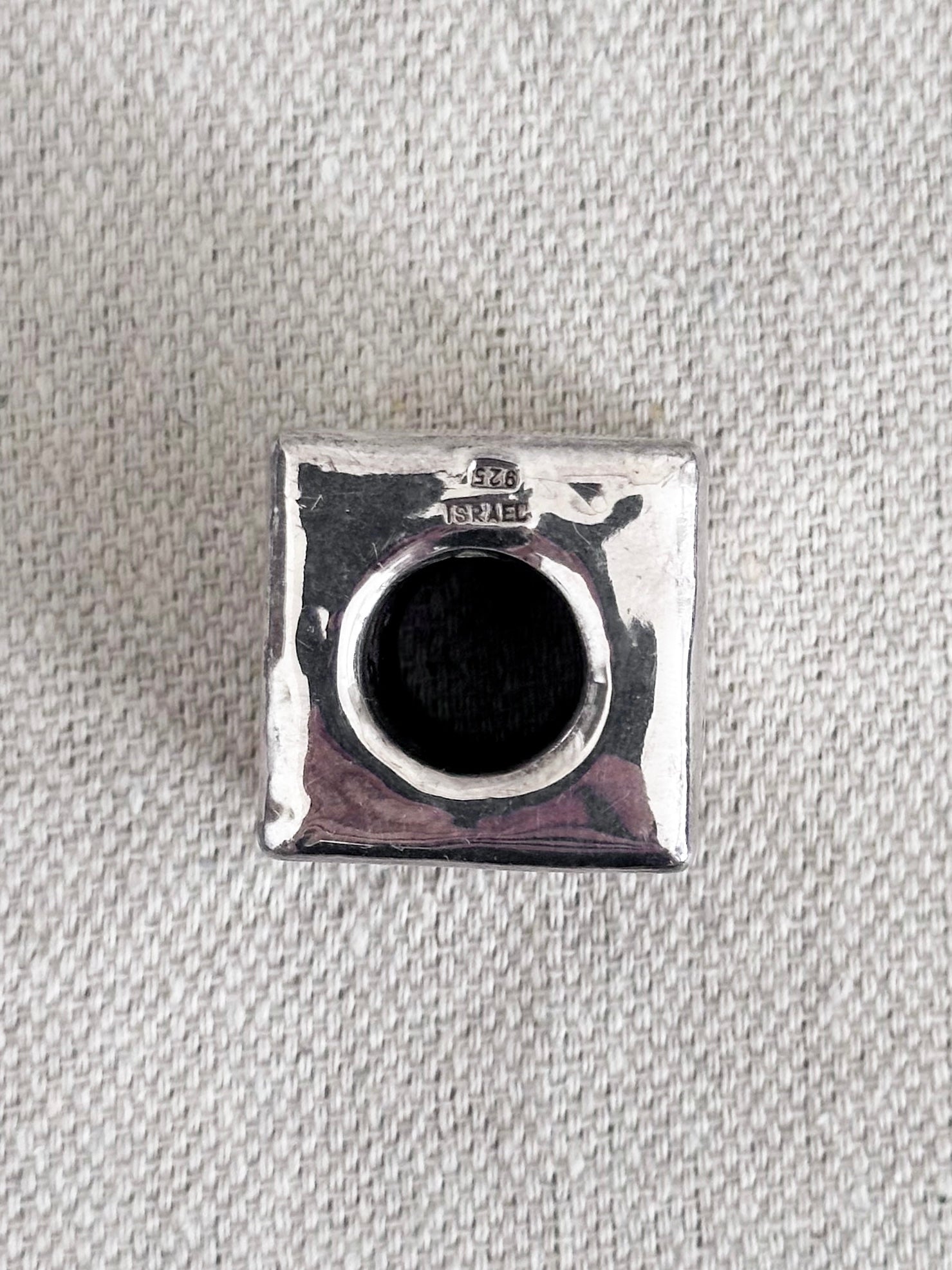 Distressed Sterling Silver Block Pendant