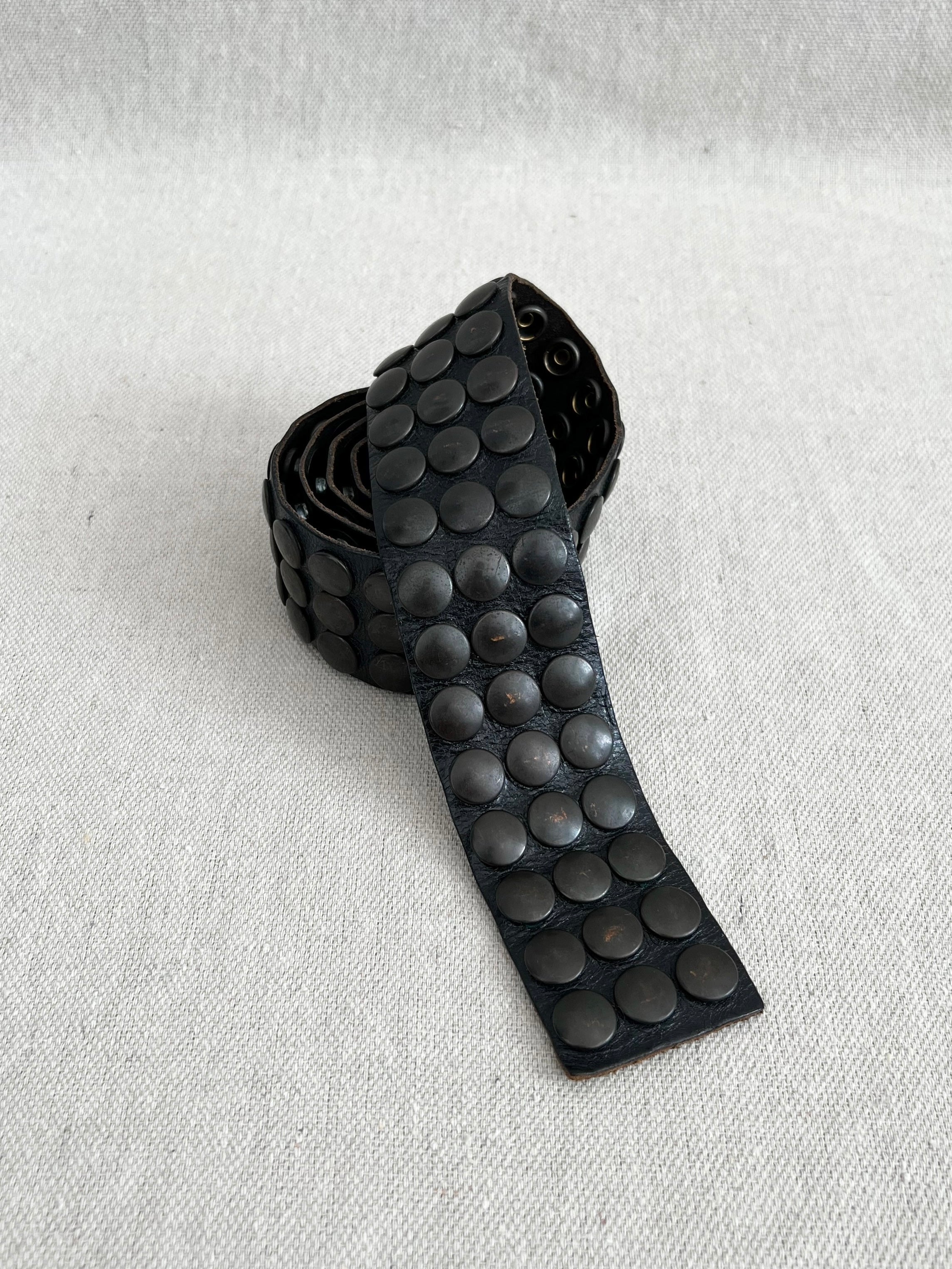 Vintage Neiman Marcus Heavyweight Push Stud Leather Belt