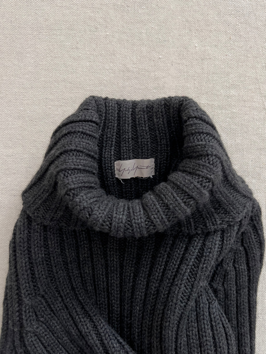Yohji Yamamoto AW98 Runway Charcoal Knit Turtleneck Dress