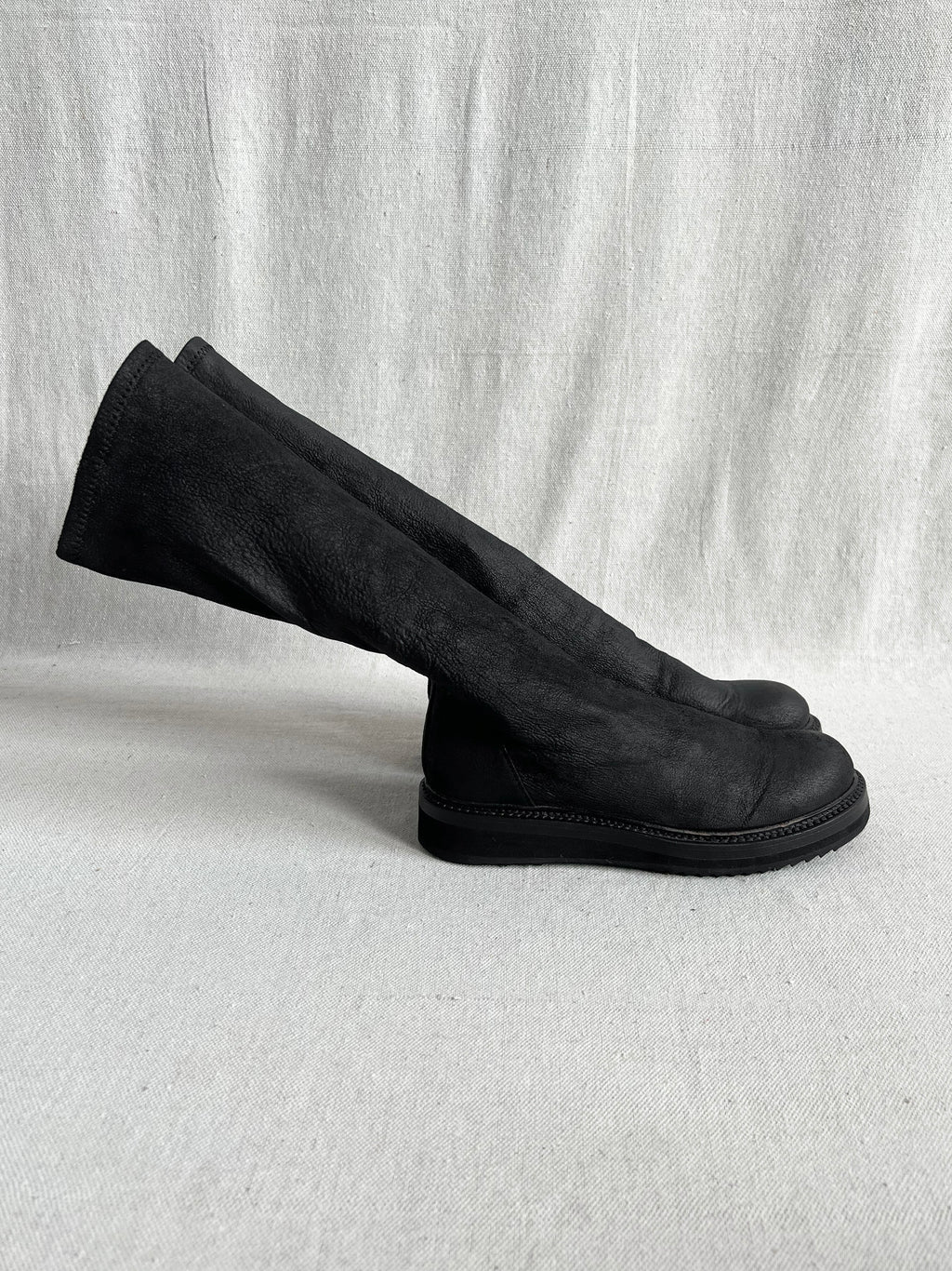 Rick Owens Blistered Leather Creeper Sock Boots