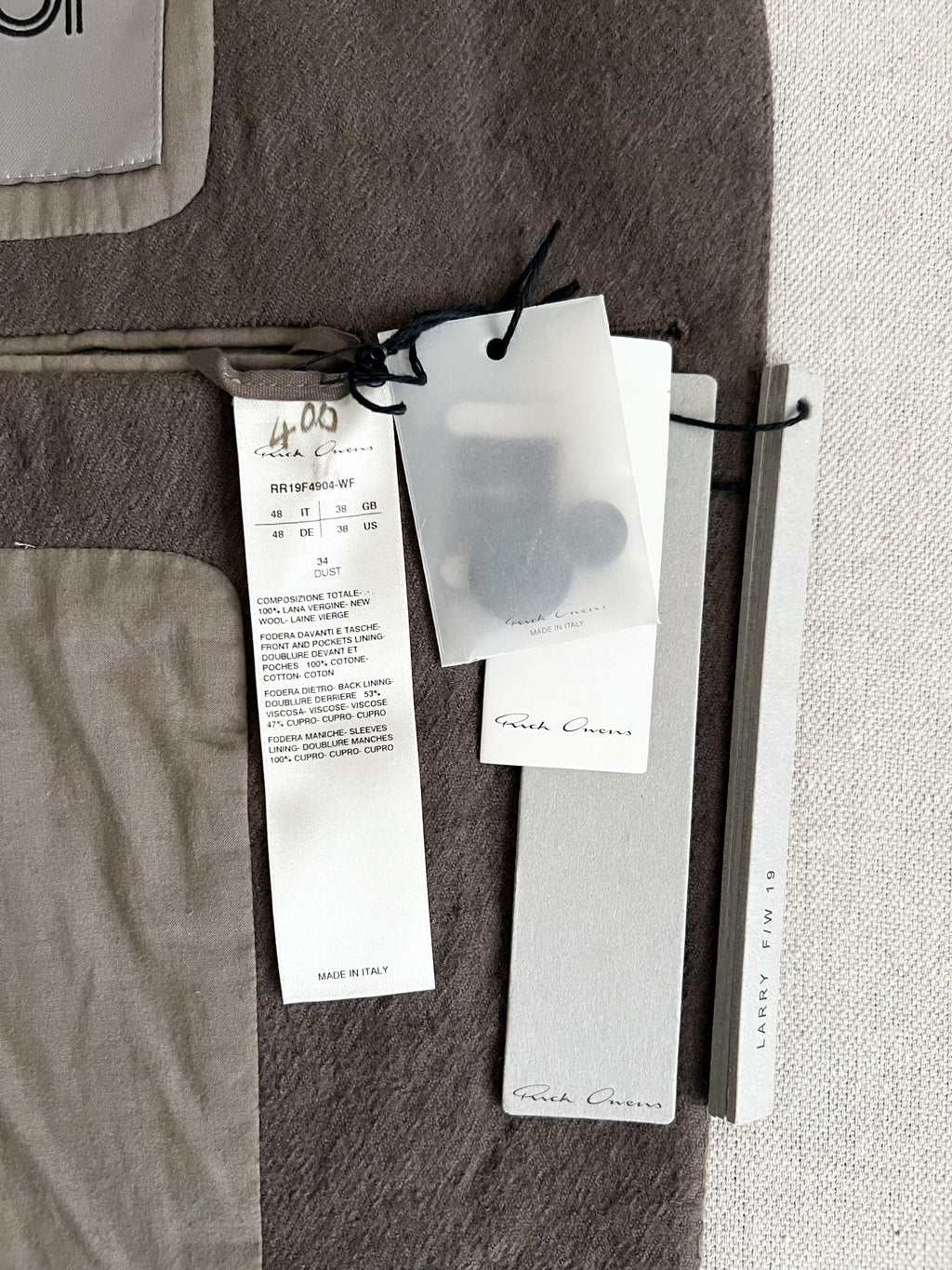 Rick Owens FW17 “LARRY” Runway RR19F4904-WF Neue Coat