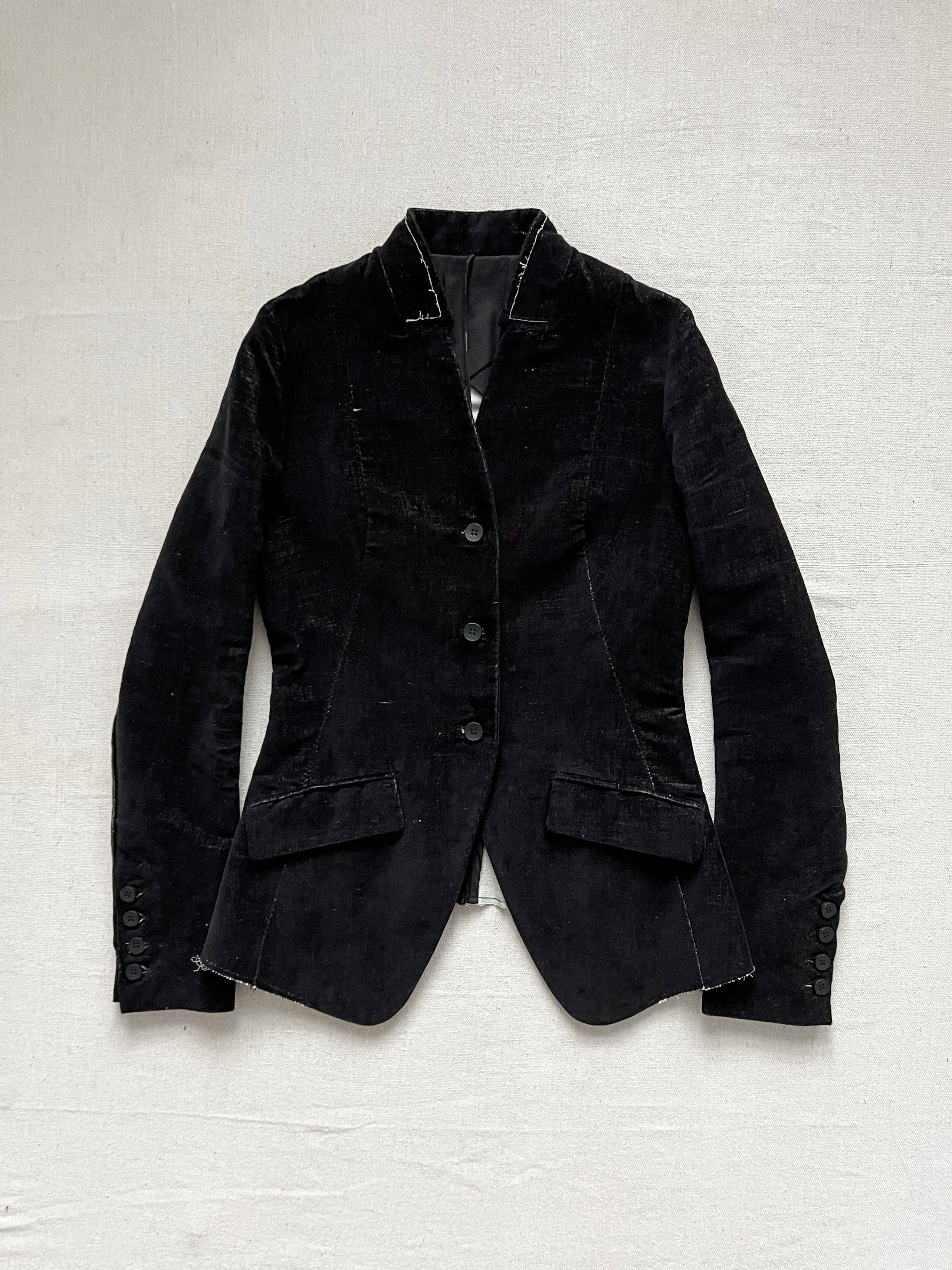 Masnada Tailored Stand Collar Velvet Jacket