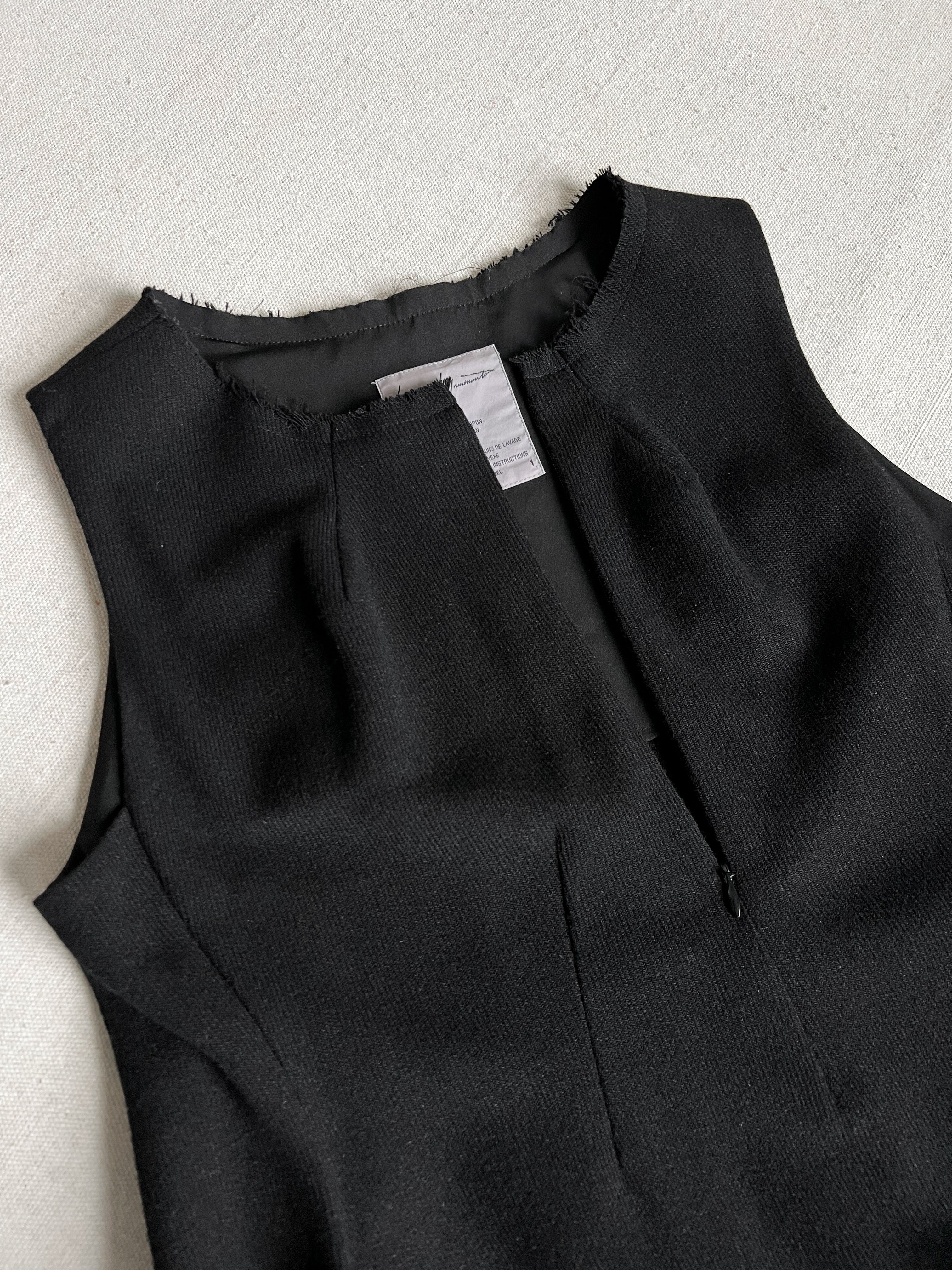 Yohji Yamamoto Zip Neck Alpaca Wool Dress