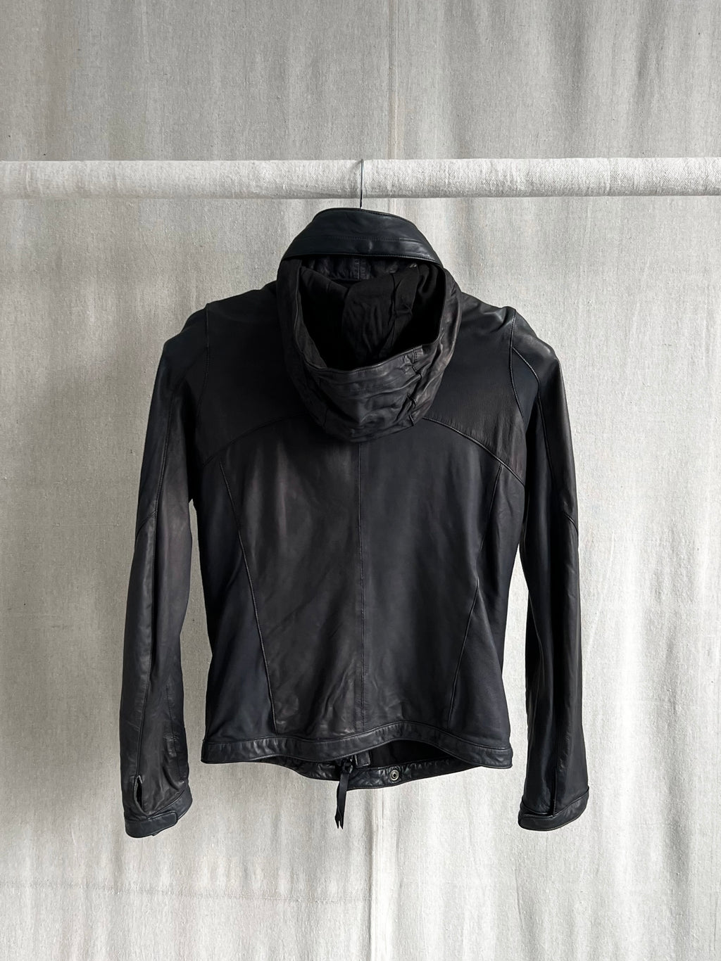 Christian Peau Mens Object Dyed Convertible Baby Lamb Leather Jacket