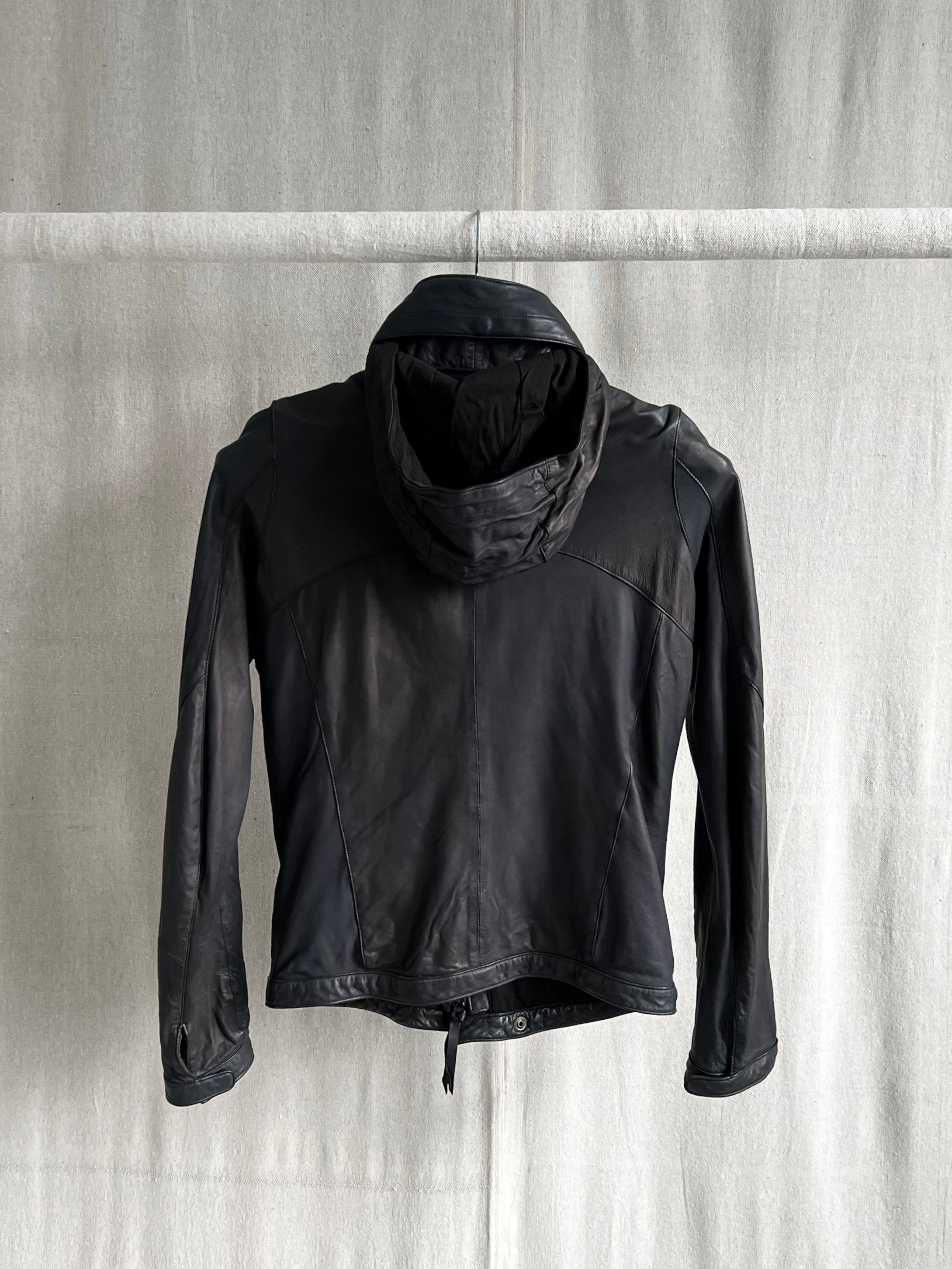 Christian Peau Mens Object Dyed Convertible Baby Lamb Leather Jacket
