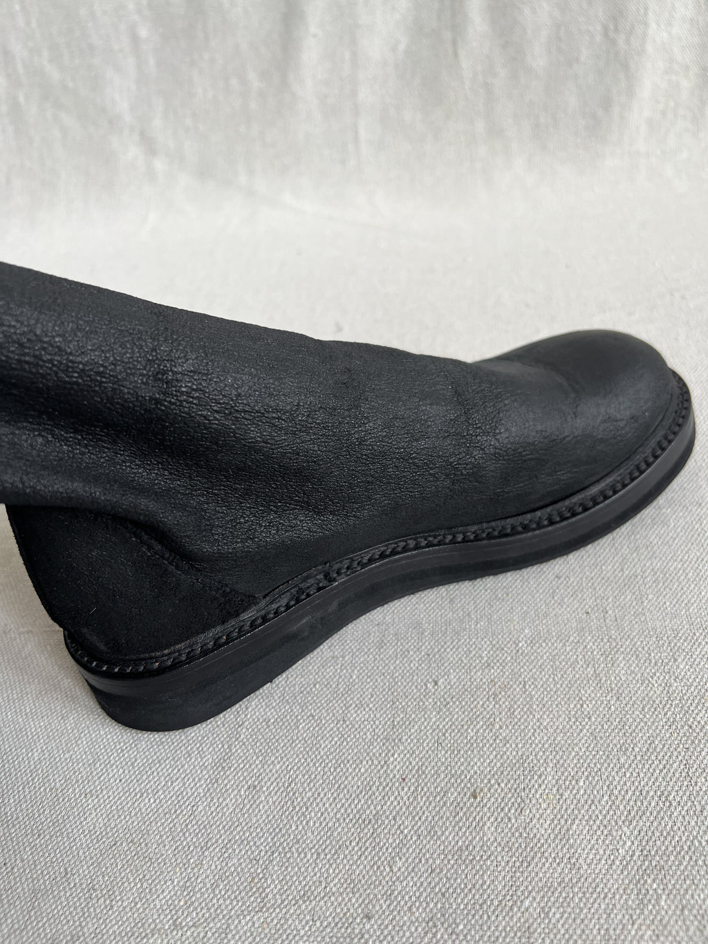 Rick Owens Blistered Leather Creeper Sock Boots