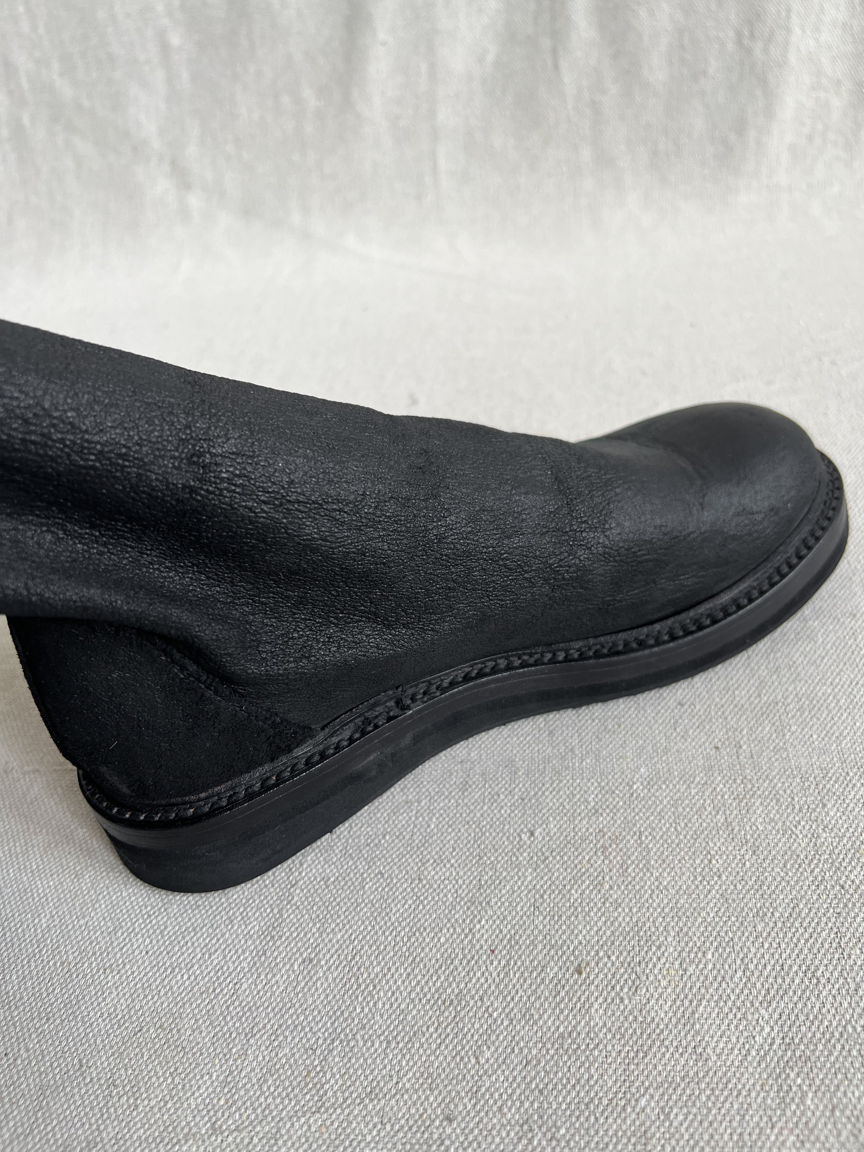 Rick Owens Blistered Leather Creeper Sock Boots