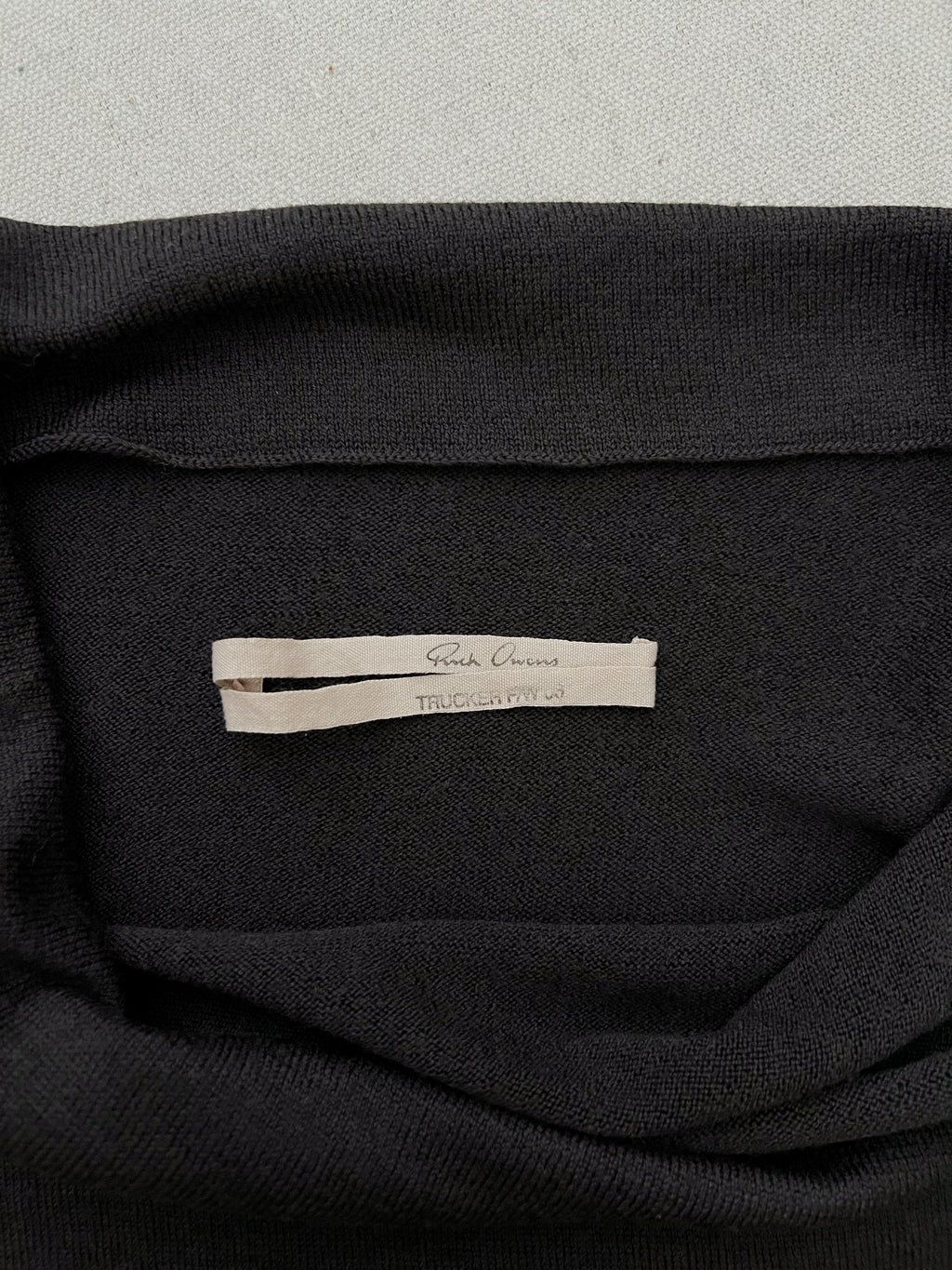 Rick Owens AW03 ‘TRUCKER’ Runway Off-Shoulder Merino Knit