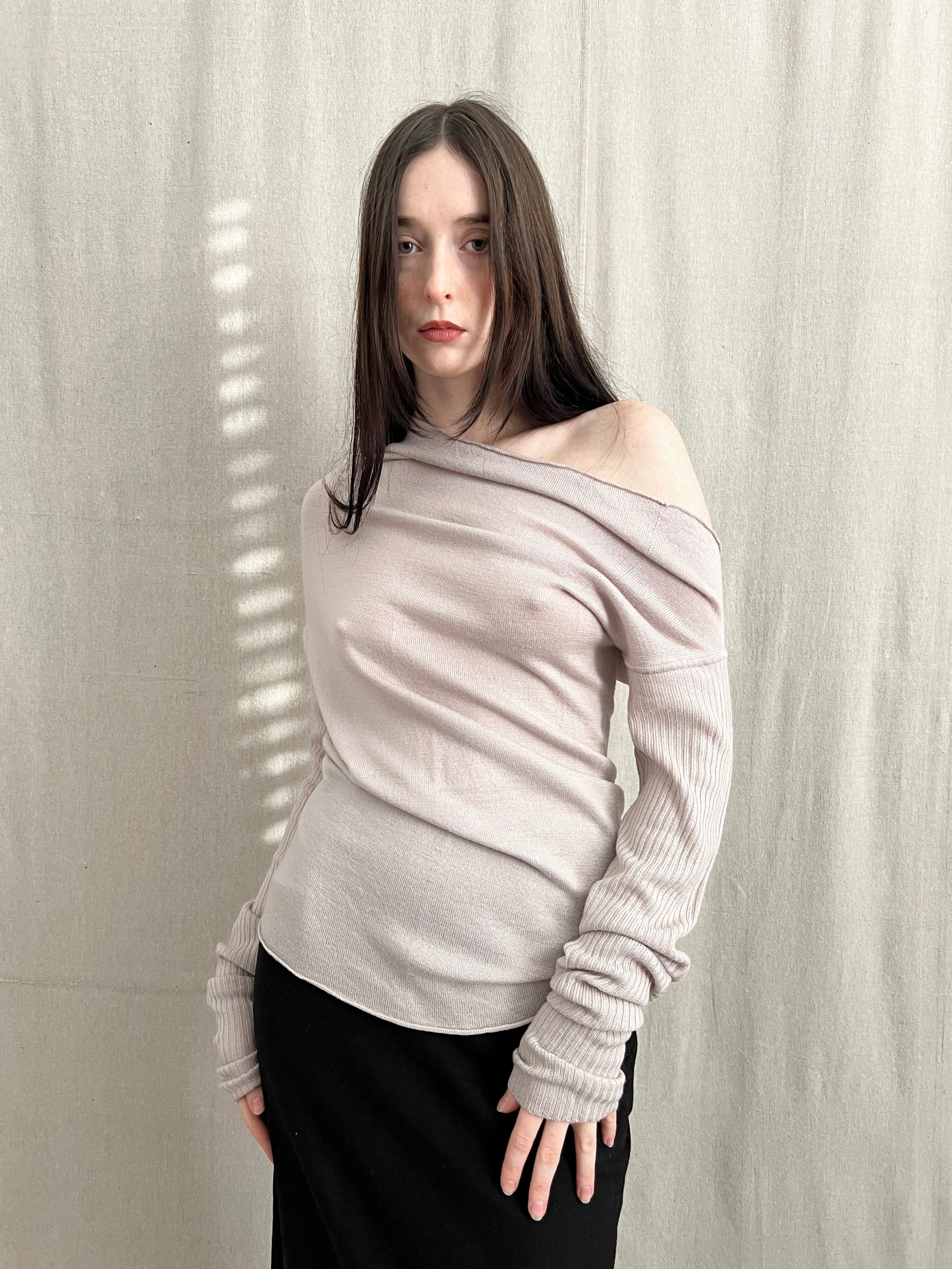 Rick Owens AW03 ‘TRUCKER’ Runway Off-Shoulder Merino Knit