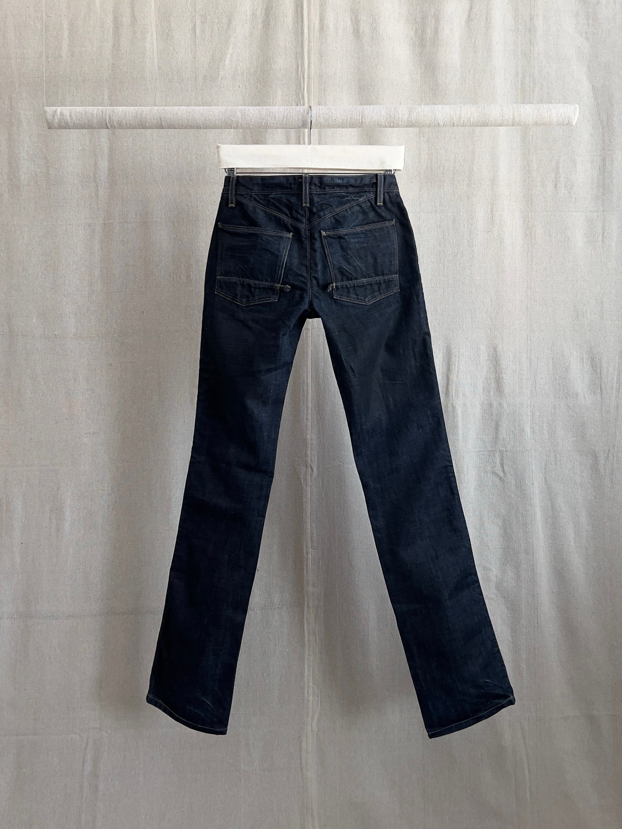 Rick Owens SLAB Greased Bootcut Indigo Denim