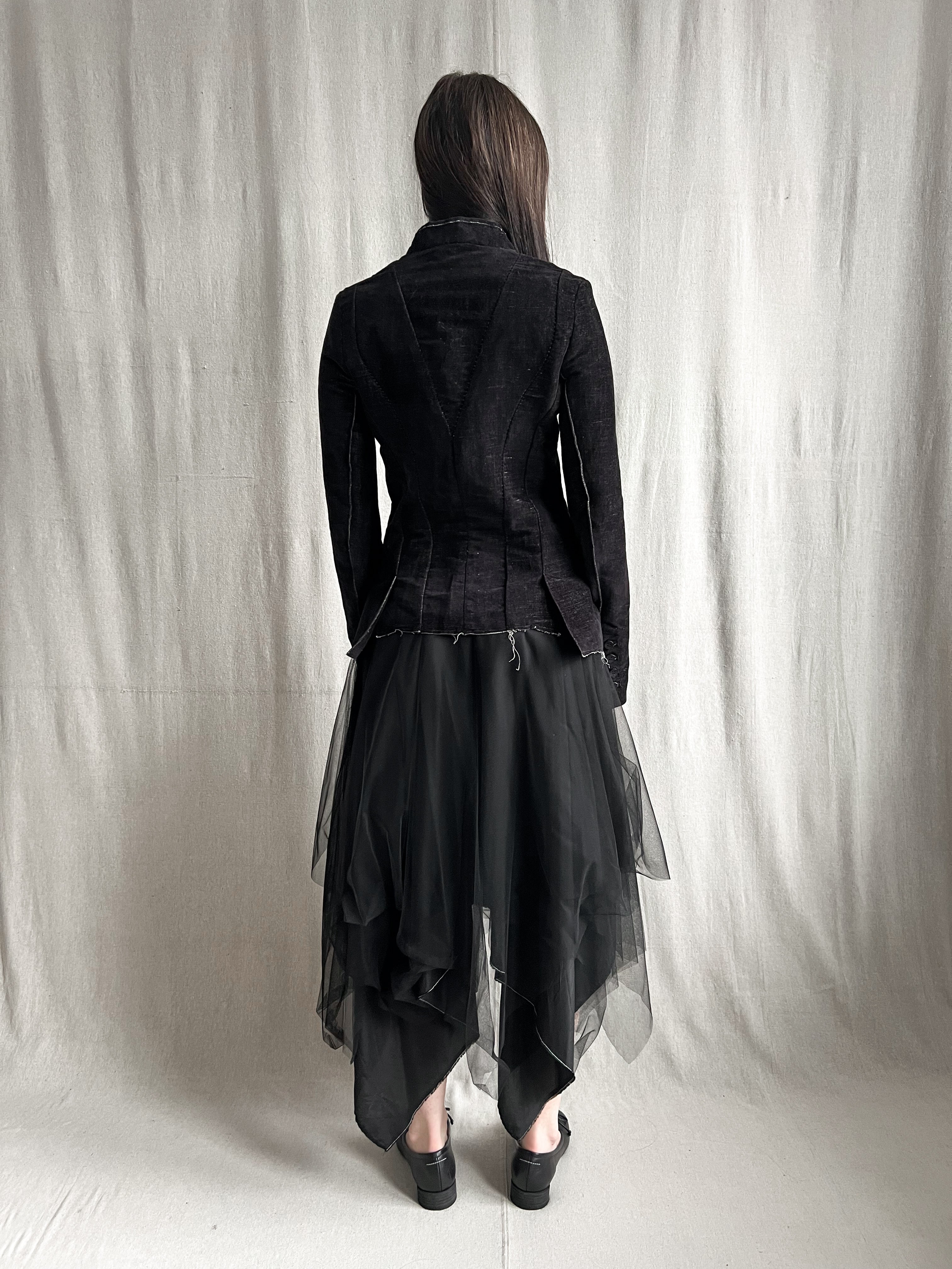 Masnada Tailored Stand Collar Velvet Jacket