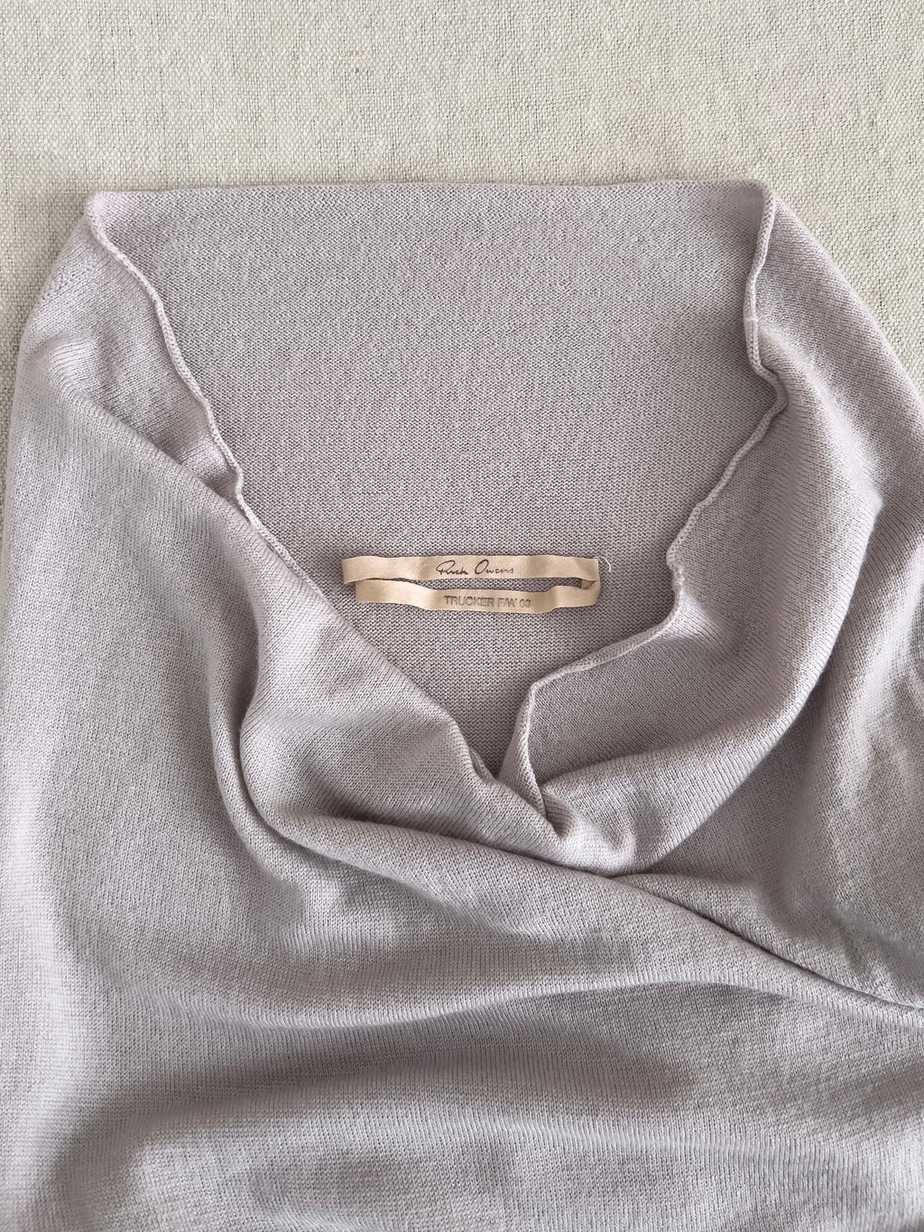 Rick Owens AW03 ‘TRUCKER’ Runway Off-Shoulder Merino Knit