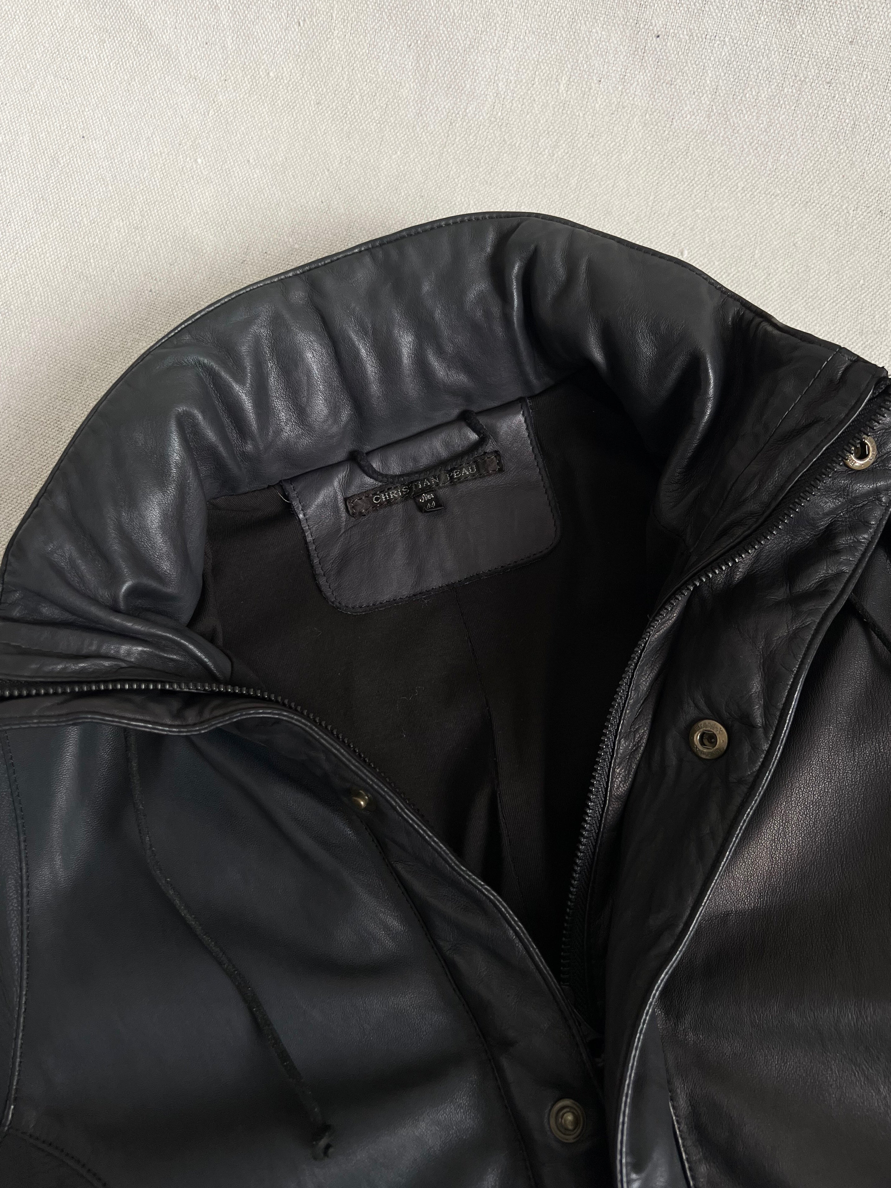 Christian Peau Mens Object Dyed Convertible Baby Lamb Leather Jacket