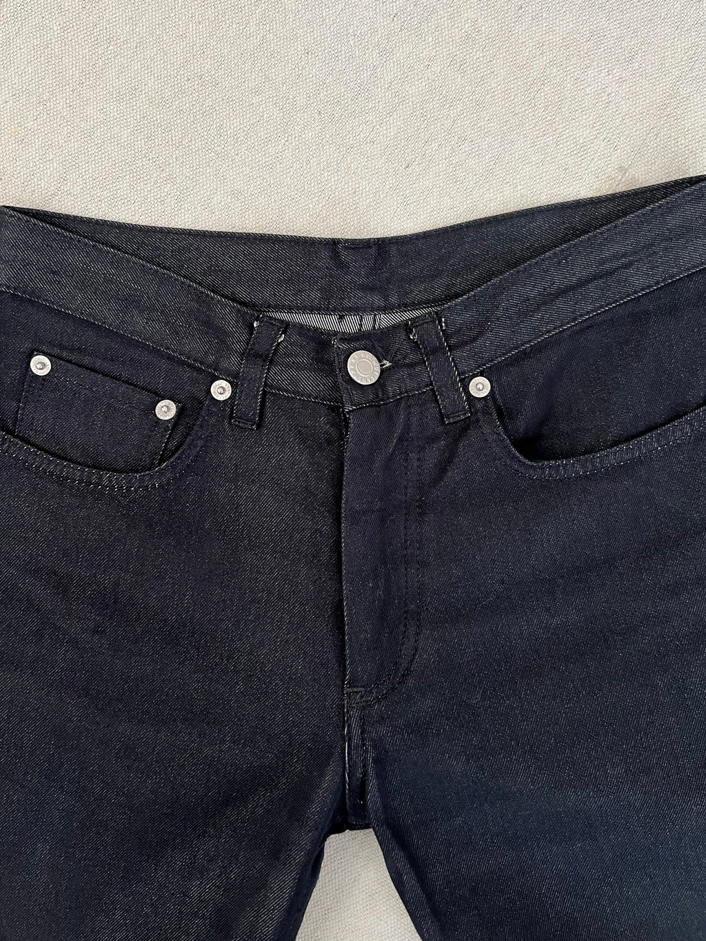 Helmut Lang 1990s Raw Silk Denim Jeans