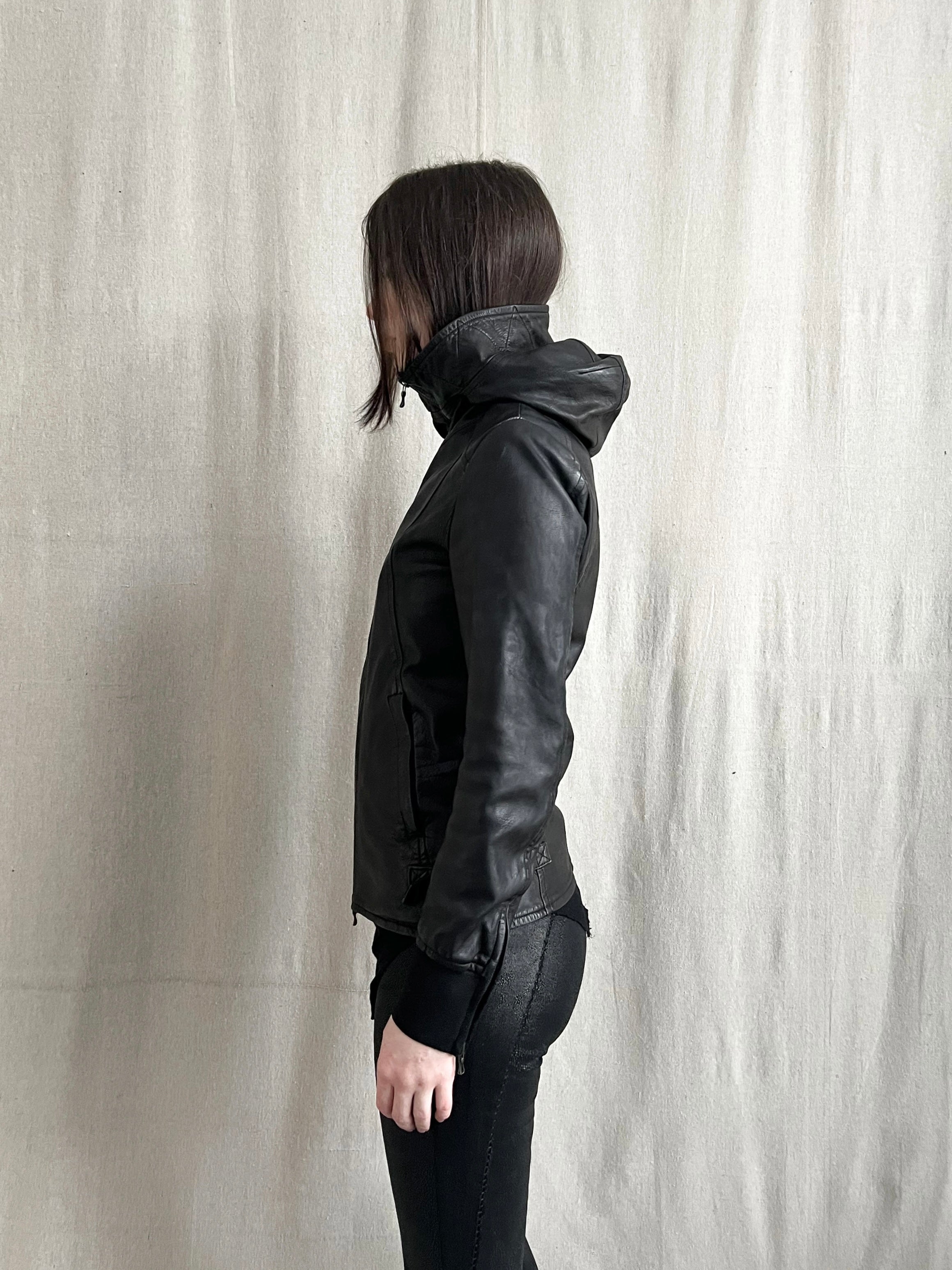 Attachment Kazuyuki Kumagai Object Dyed Calf Leather Rider Jacket