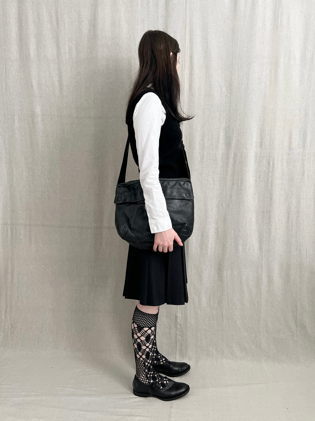 Yohji Yamamoto Y’s 1990s Cowhide Leather Messenger Bag