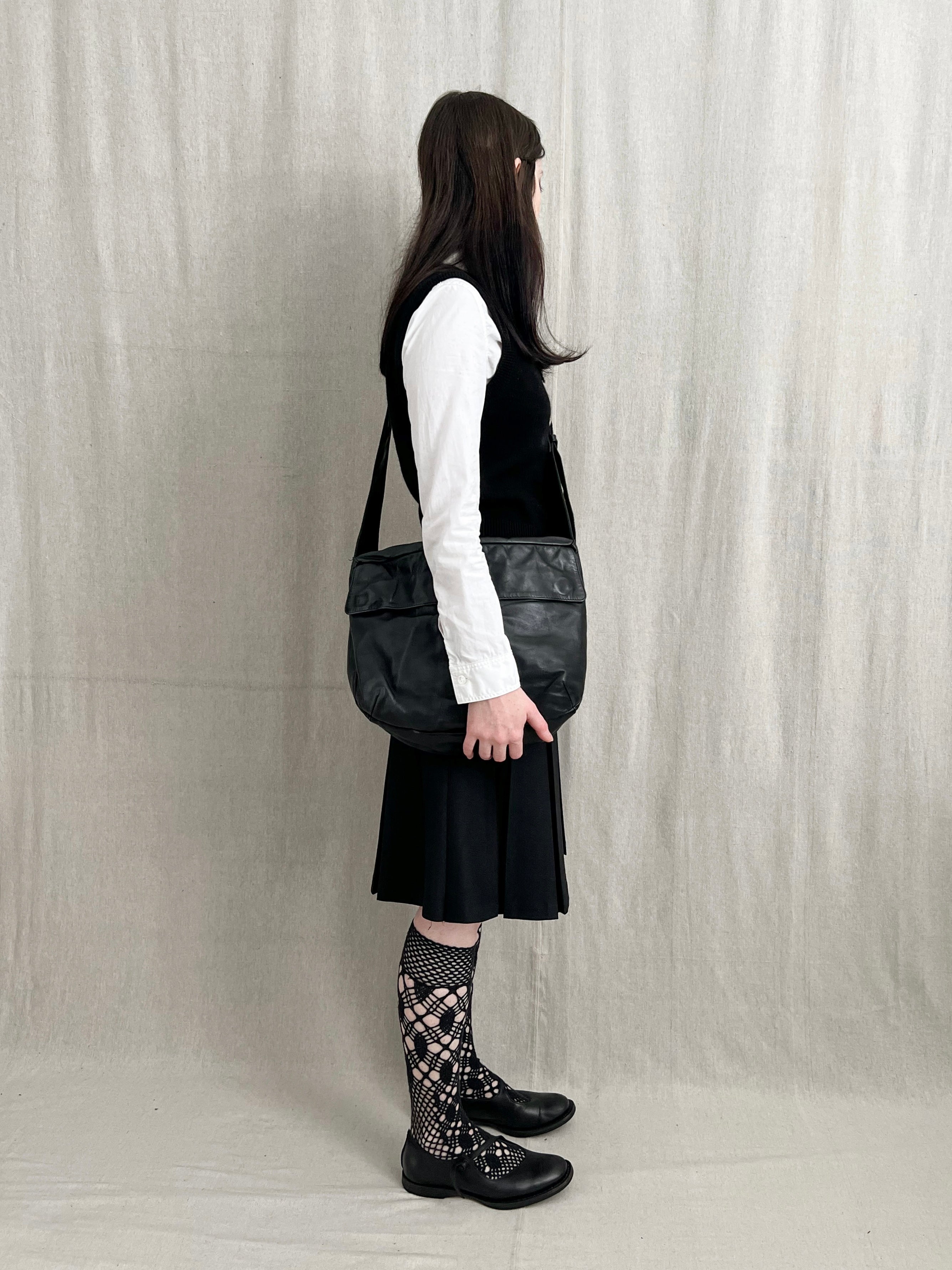 Yohji Yamamoto Y’s 1990s Cowhide Leather Messenger Bag