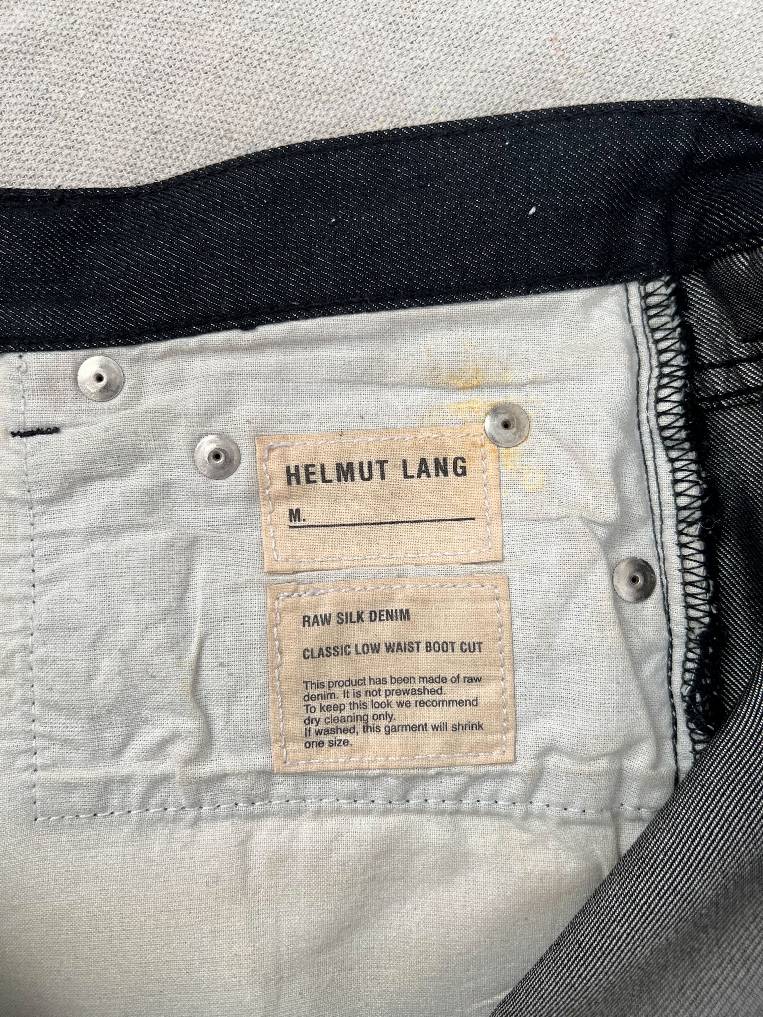 Helmut Lang 1990s Raw Silk Denim Jeans