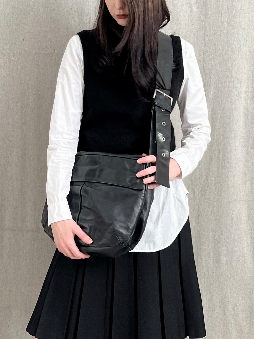 Yohji Yamamoto Y’s 1990s Cowhide Leather Messenger Bag