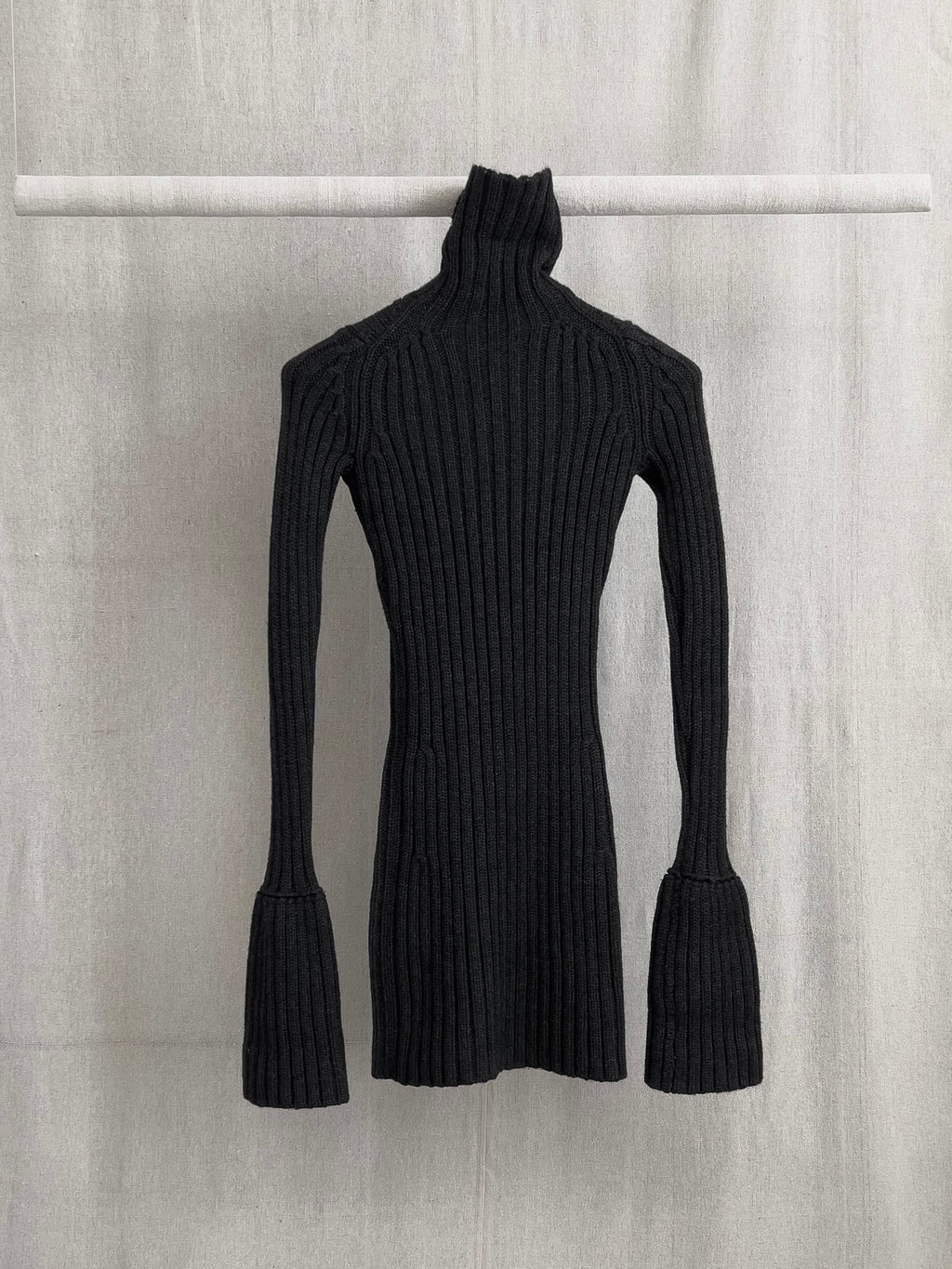 Yohji Yamamoto AW98 Runway Charcoal Knit Turtleneck Dress
