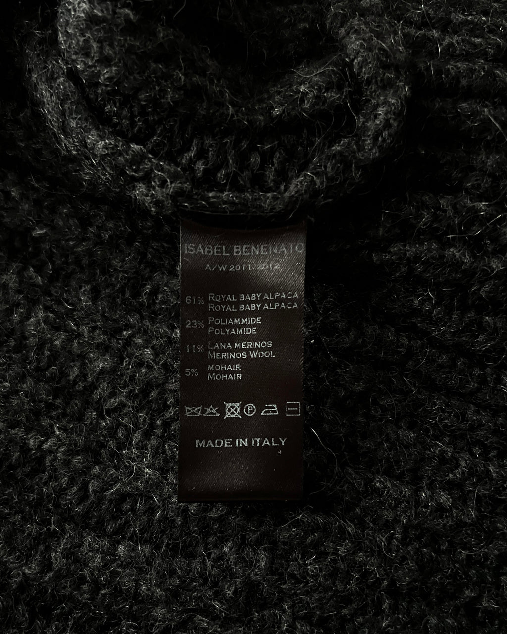 Isabel Benenato AW11-12 Distressed Royal Baby Alpaca Knit Cardigan