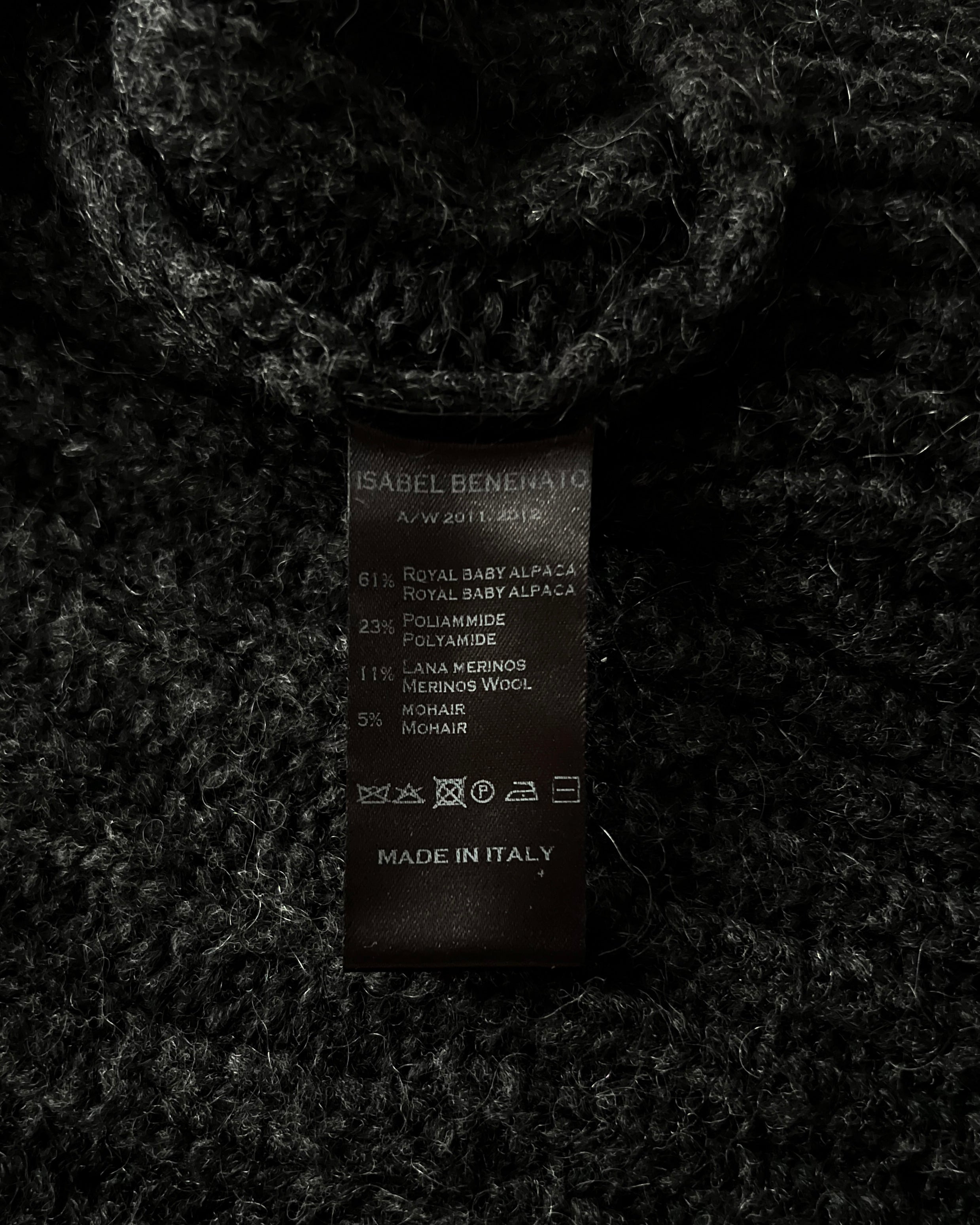 Isabel Benenato AW11-12 Distressed Royal Baby Alpaca Knit Cardigan