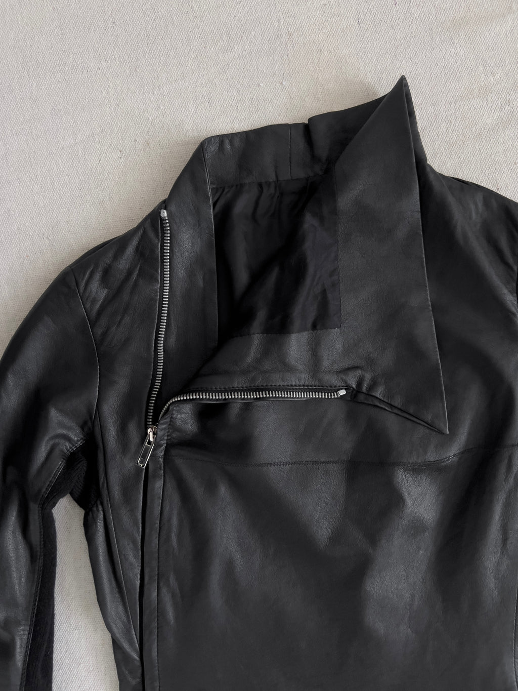 Rick Owens AW10 ‘GLEAM’ Runway Asymmetric Skinny Moto Leather