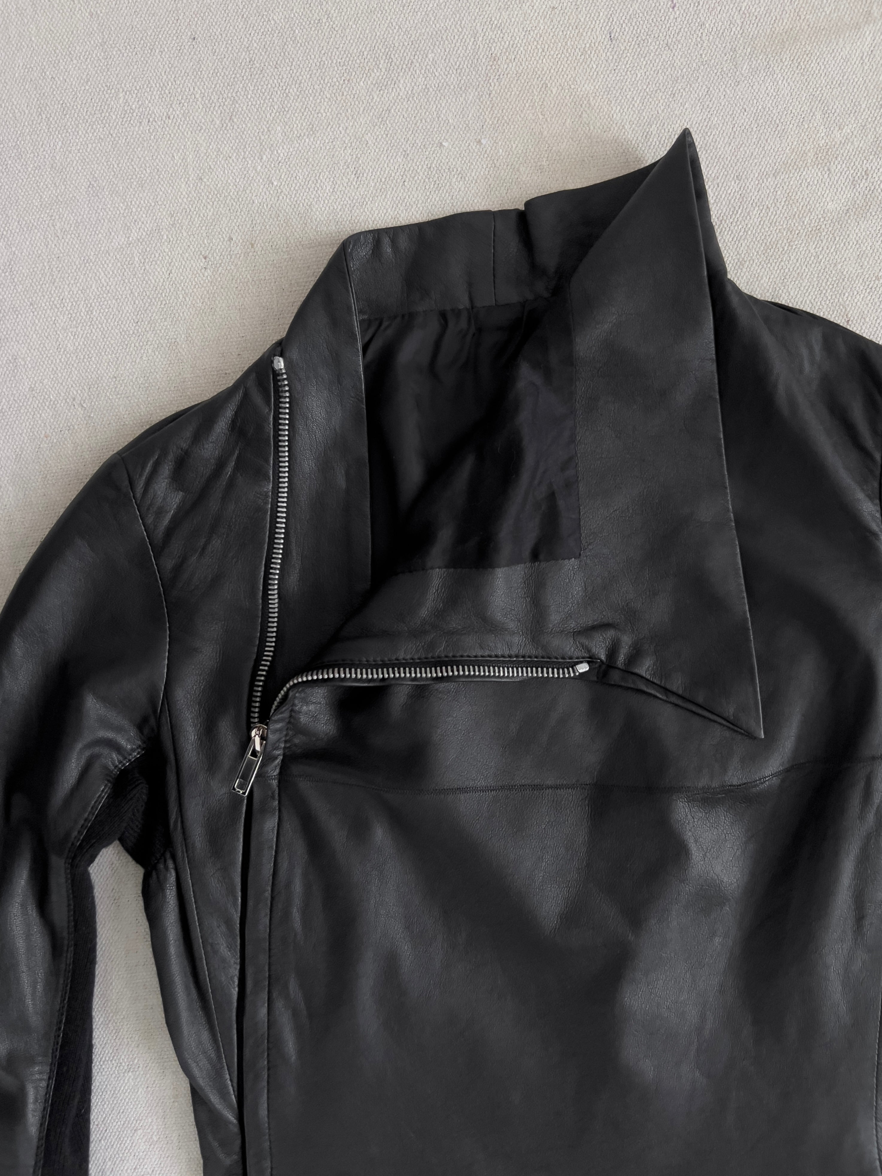 Rick Owens AW10 ‘GLEAM’ Runway Asymmetric Skinny Moto Leather