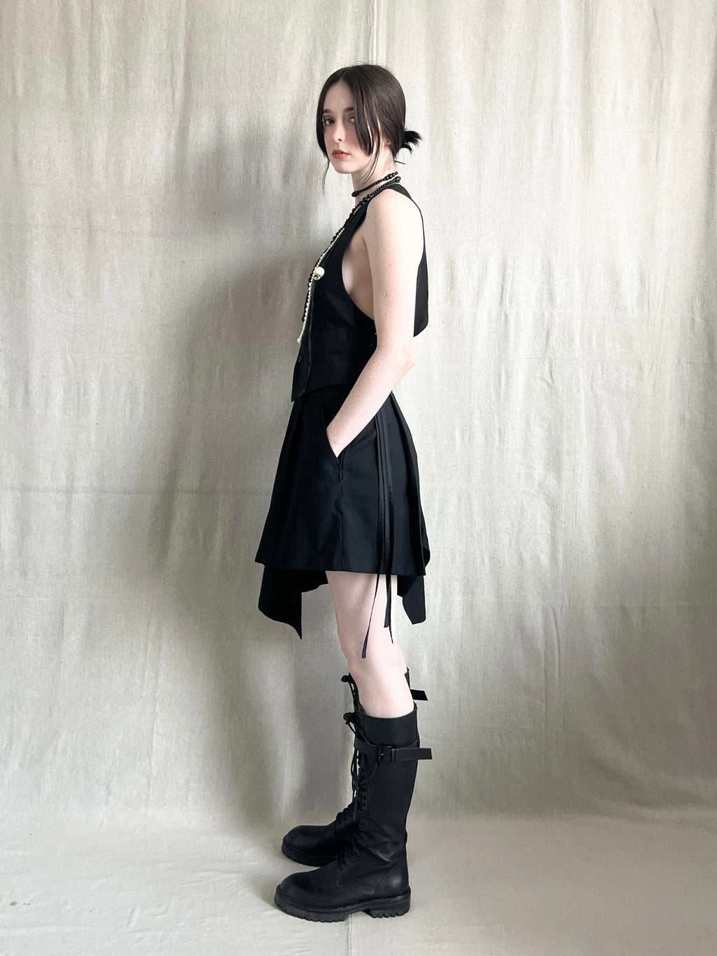 Yohji Yamamoto Femme AW12 Asymmetrical Pleated Skort