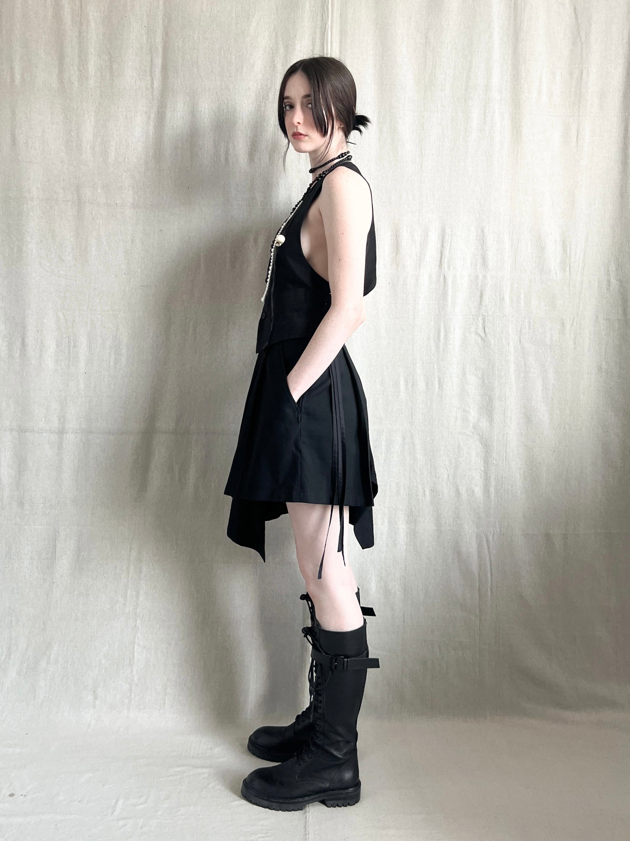 Yohji Yamamoto Femme AW12 Asymmetrical Pleated Skort