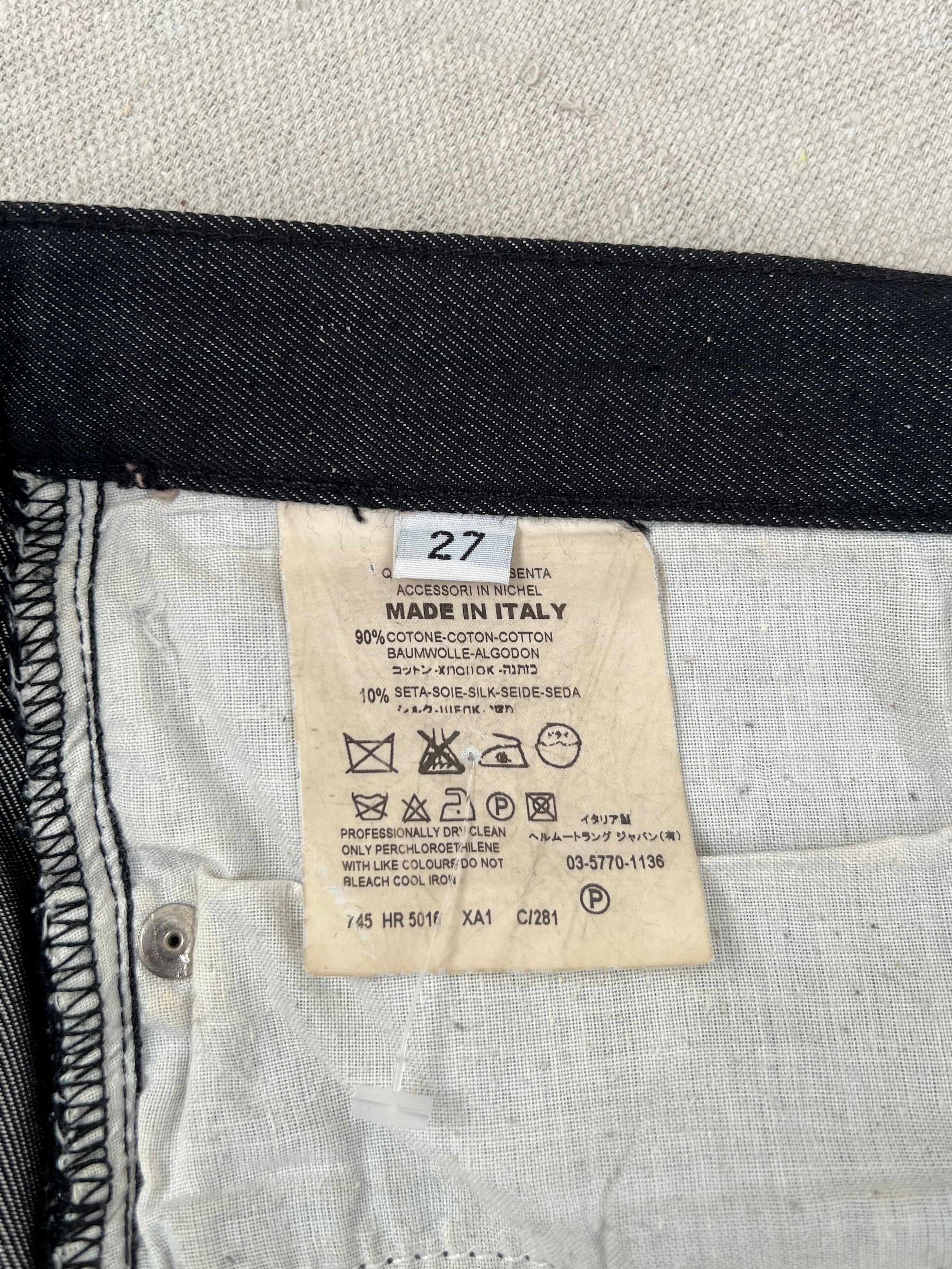 Helmut Lang 1990s Raw Silk Denim Jeans